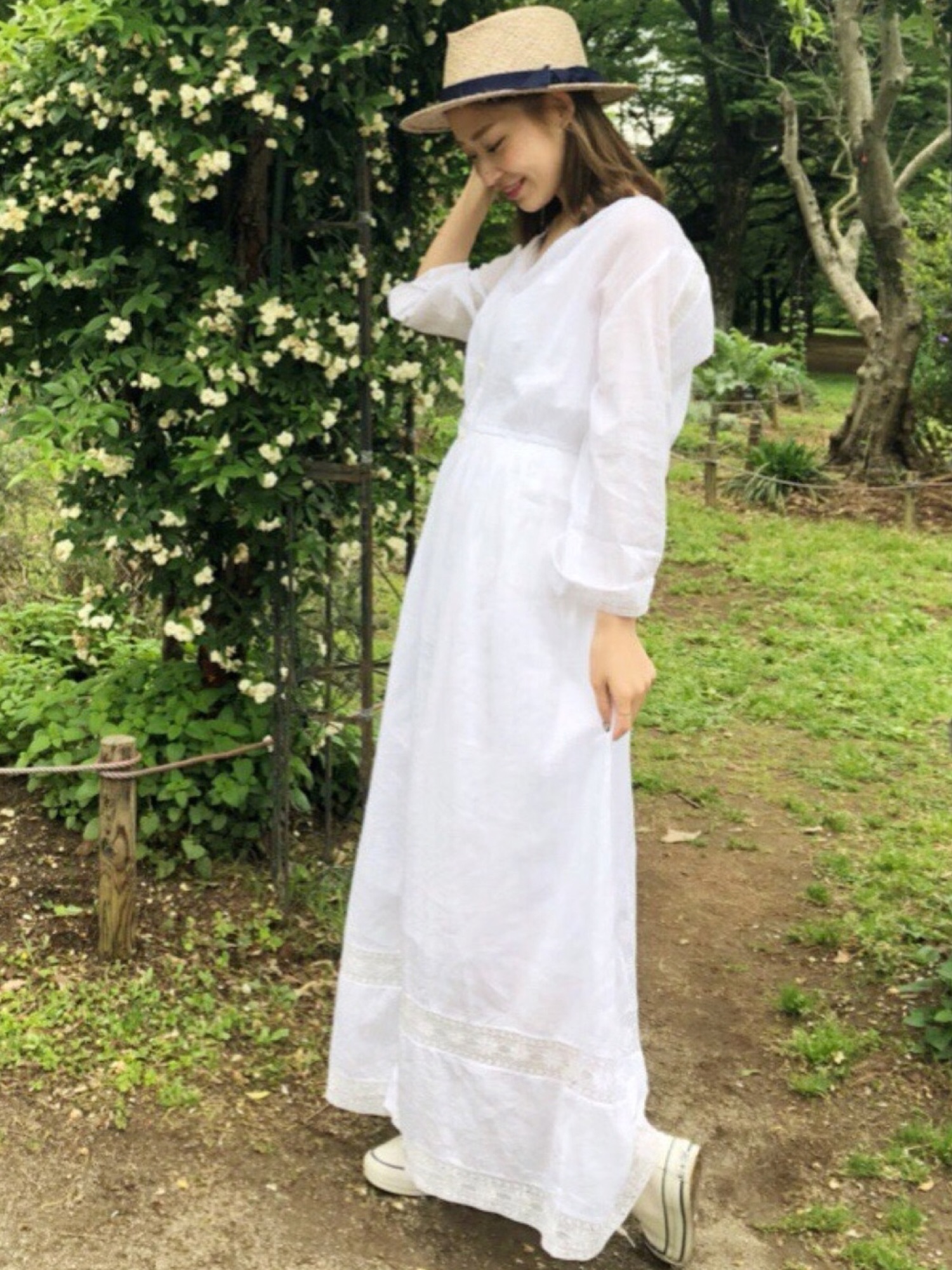 moi non plus レースミックスコットンワンピース ロンハーマン