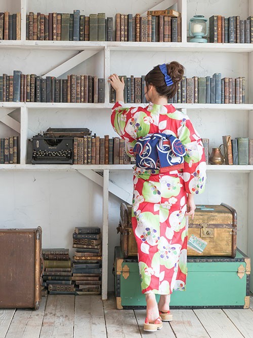 kimonomachi（キモノマチ）の「【完売】女性浴衣単品 赤色 リンゴ