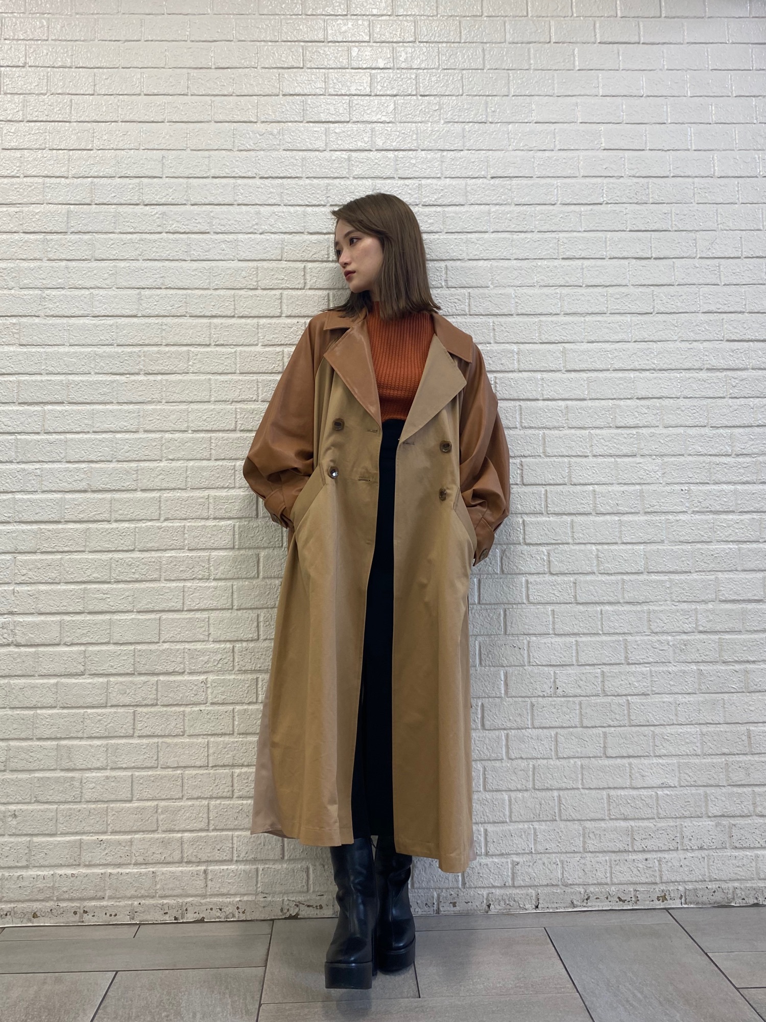 amiur docking double trench coat eim online（エイム
