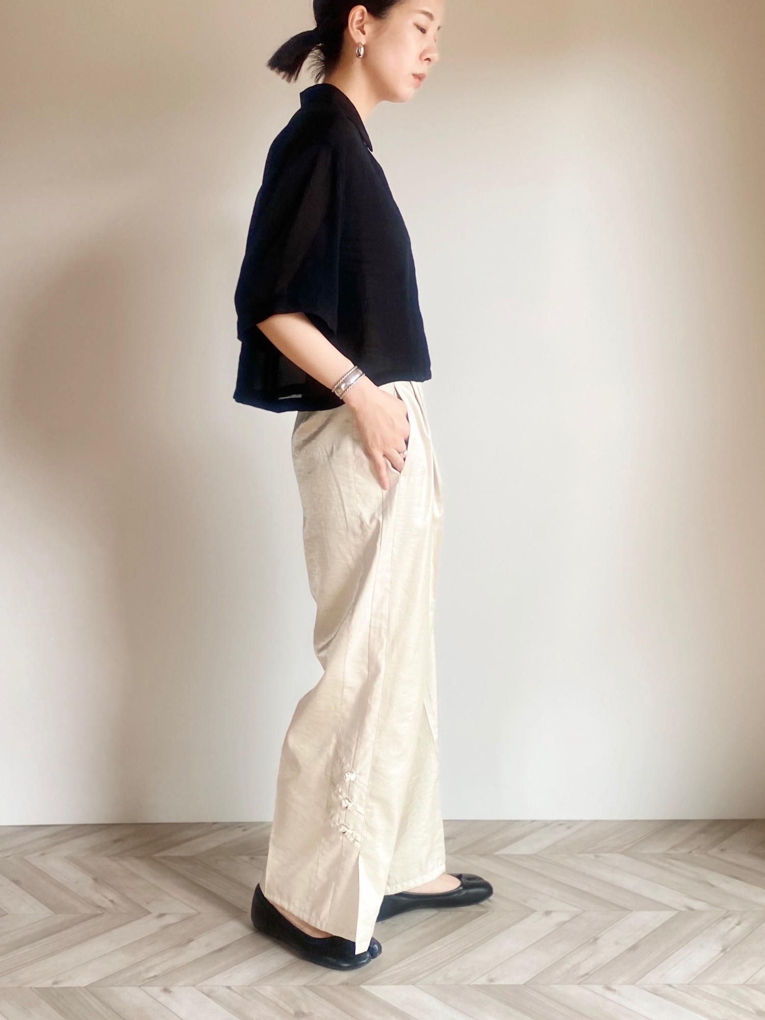 6（ロク）の「＜6(ROKU)＞SHEER SHORT SHIRT/シャツ（シャツ/ブラウス