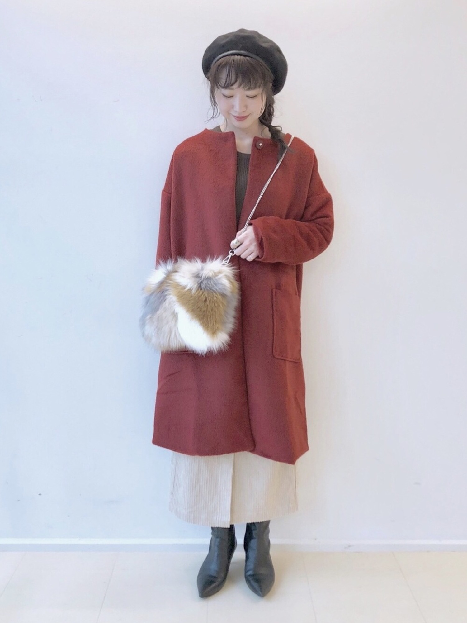 mystic（ミスティック）の「シャギーノーカラーコート（ノーカラー 