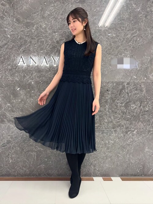 ANAYI（アナイ）の「チュールシシュウプリーツ ワンピース（ワンピース