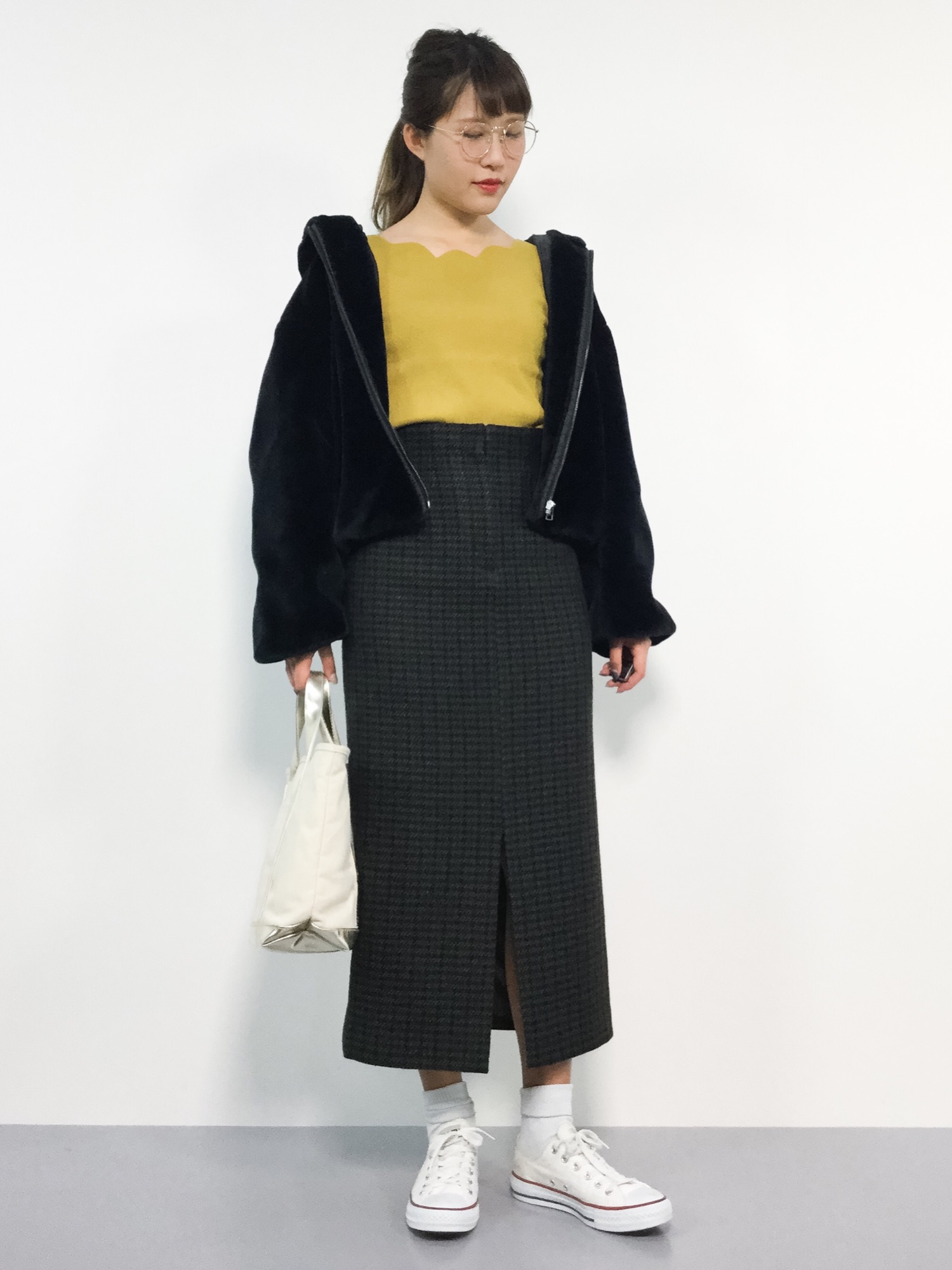 IENA ウールペンネハイウエストタイトスカート スカート ロング 