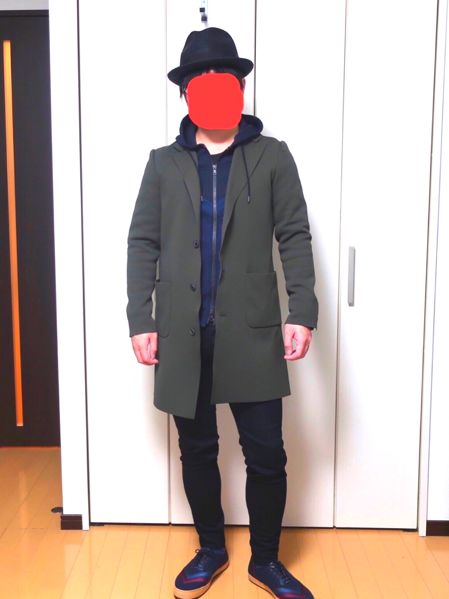 まさ｜5351 POUR LES HOMMESのチェスターコートを使ったコーディネート 