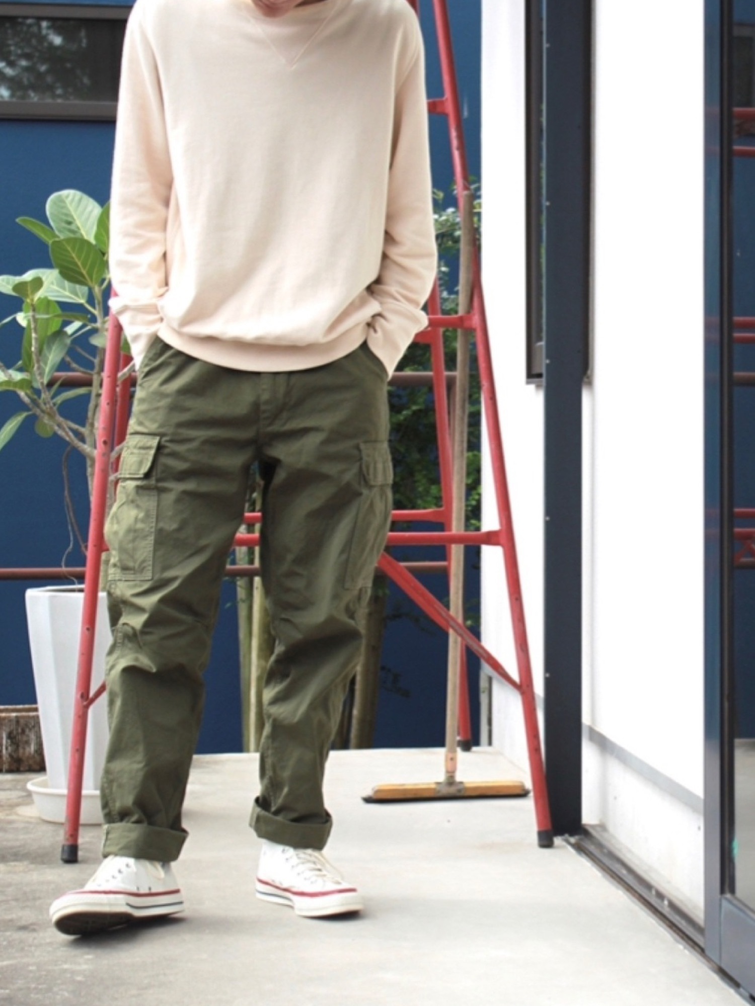 orSlow オアスロウ スリムフィット カーゴパンツ リップストップ L(3
