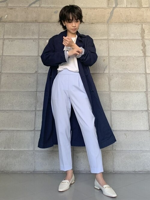 激レア　CHAPS チャップス　超ロング丈　トレンチコート　紺　着丈129 希少 90s 米軍 USAF オールウェザー トレンチコート 紺 46R☆レインコート