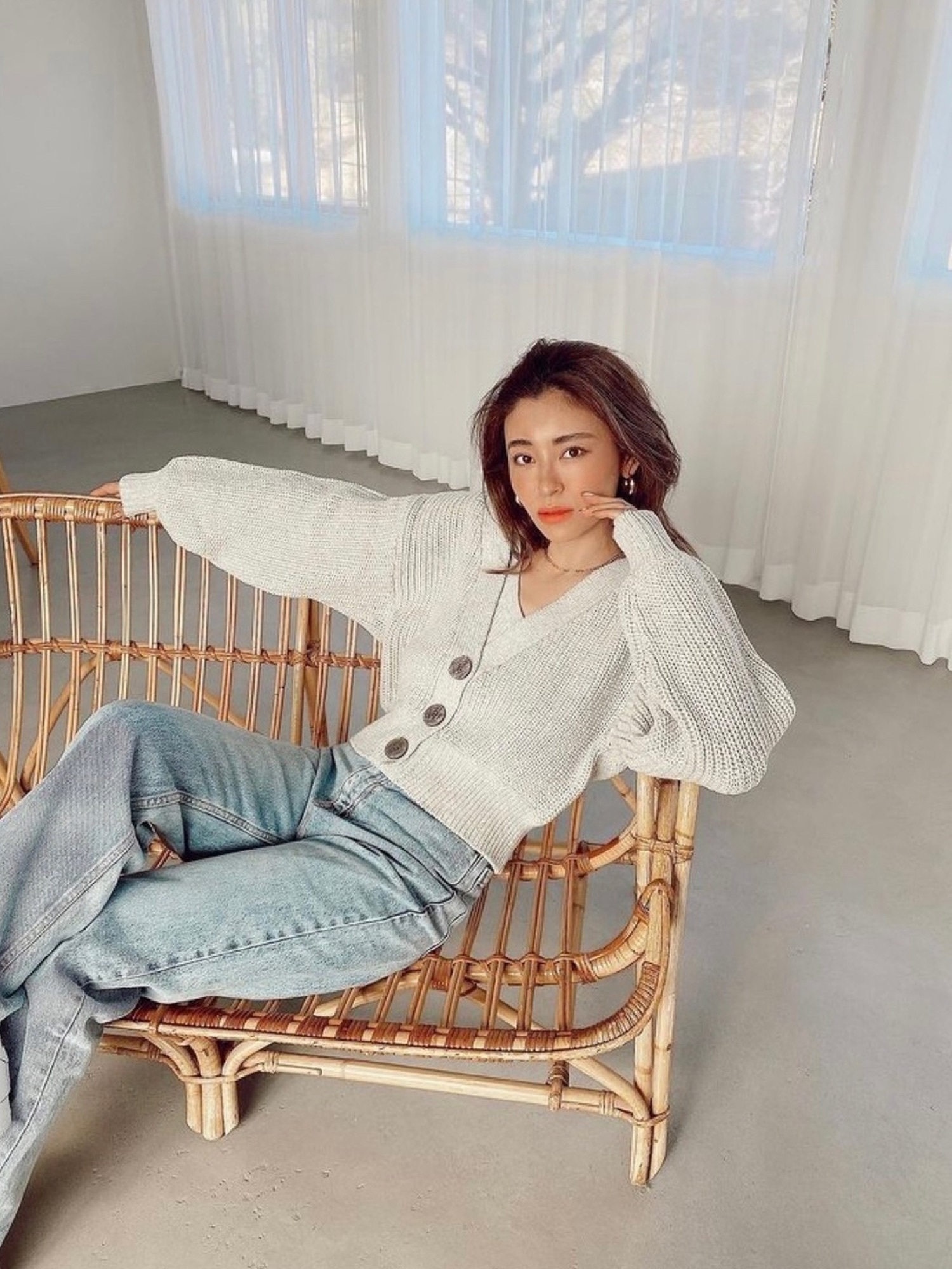 alexiastam Vネックニットトップカーディガンセット ALEXIA STAM（アリシアスタン）の「V Neck Knit Top & Cardigan Set/V