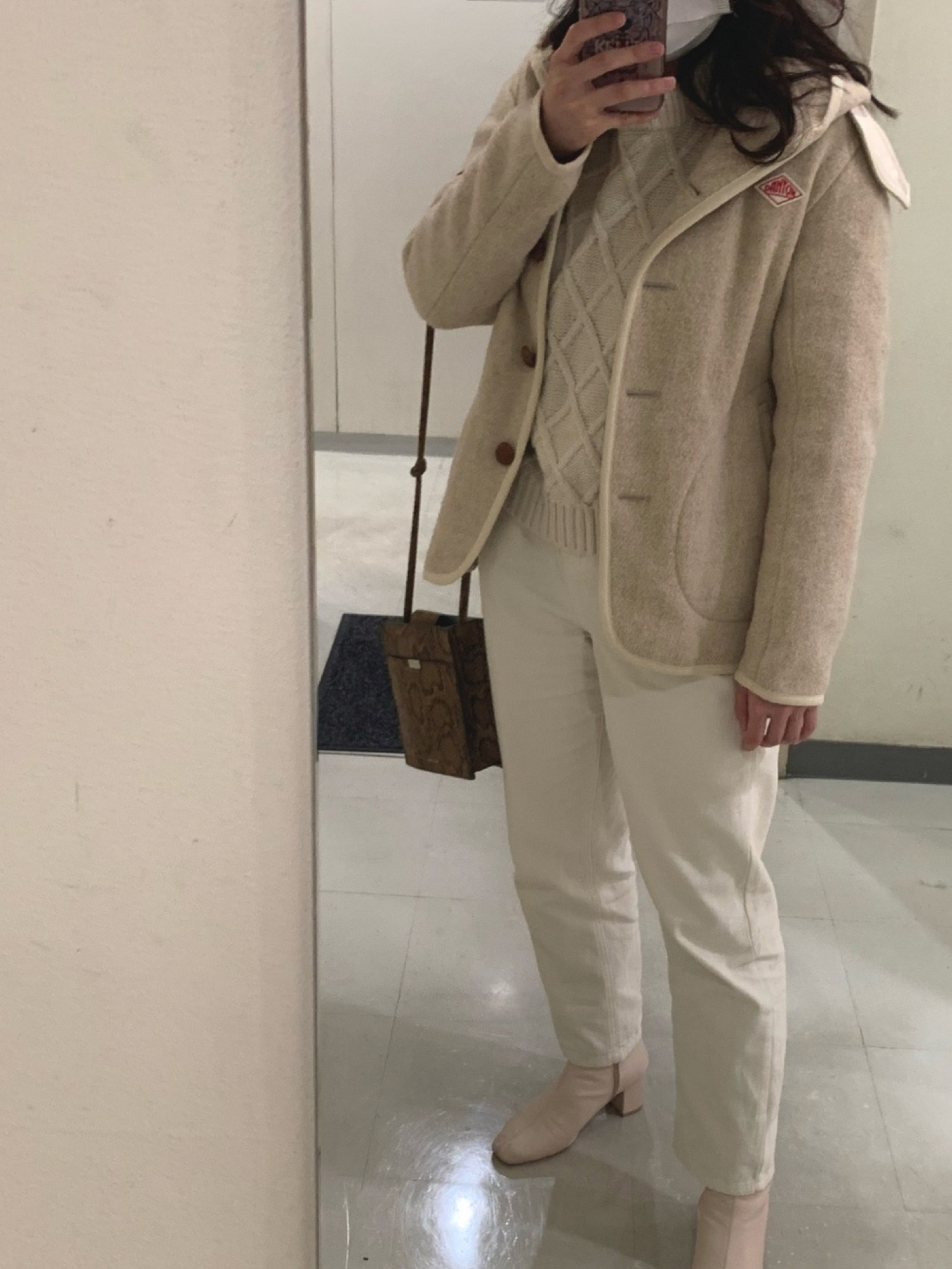 【DANTON】フード付きウールジャケット ベージュ　ウールモッサ 36 DANTON ダントン ウールモッサ フードジャケット 36 ベージュ - メルカリ