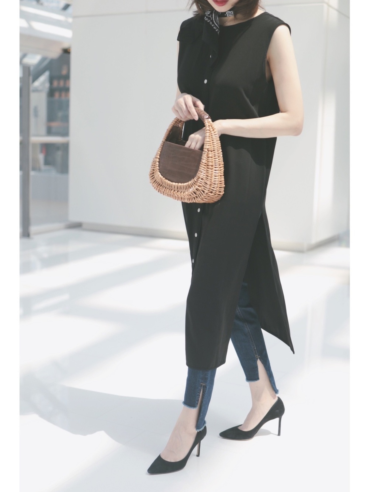 シャツ/ブラウス(半袖/袖なし) Ameri vintage OTONA 2WAY LONG BLOUSE Ameri（アメリ）の「OTONA 2WAY LONG BLOUSE（シャツ/ブラウス）」 - WEAR