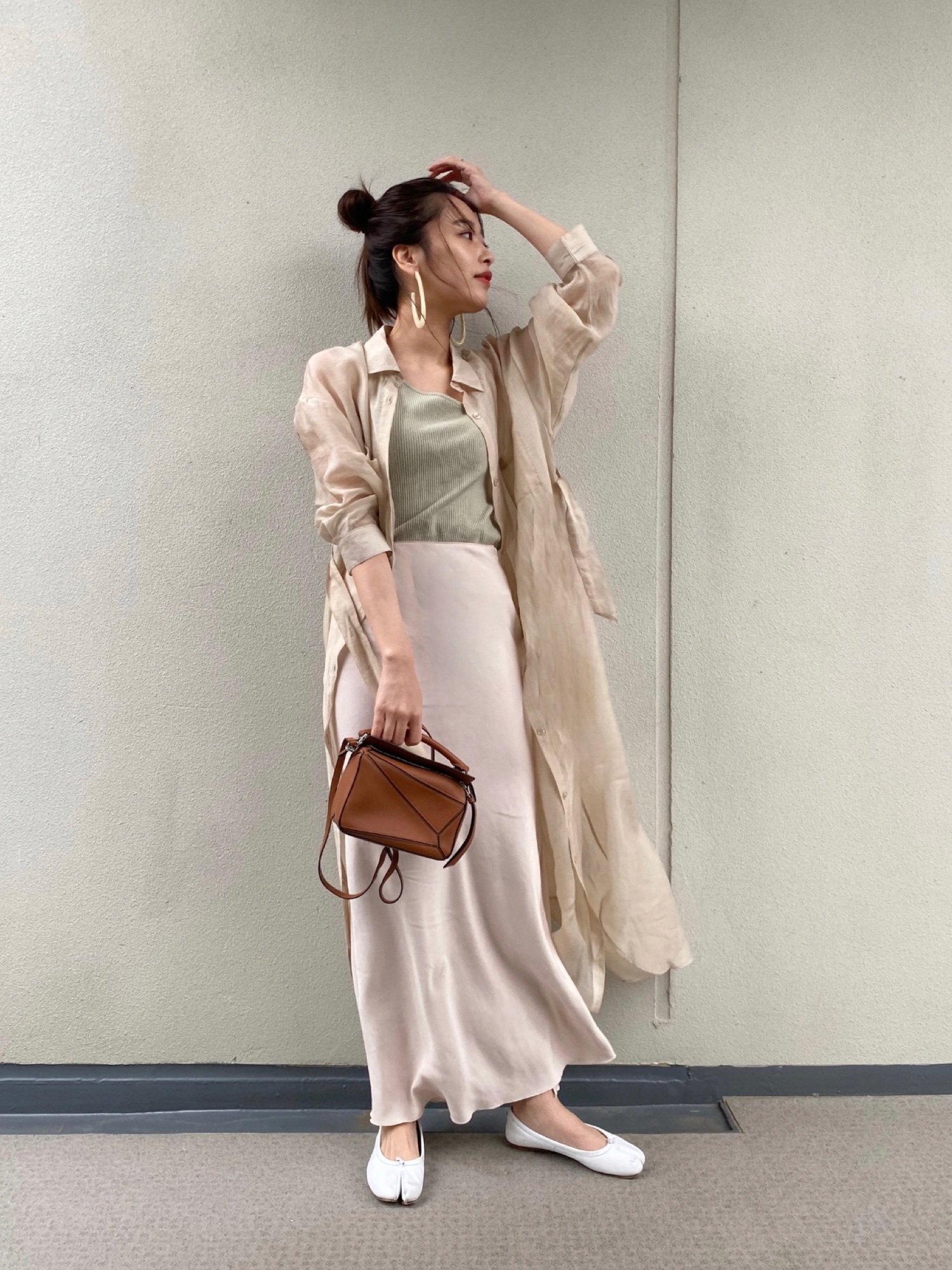 【美品】CASA FLINE　履けば若見え！全て手作業で作られる可愛いスカート CASA FLINE(カーサフライン)】マキシ丈Iラインスカート