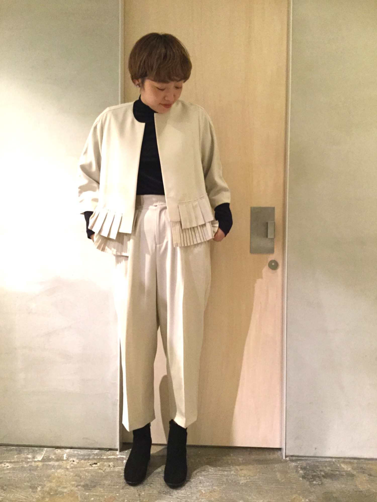 Ebonyivory（エボニーアイボリー）の「ポリエステルツイル プリーツ