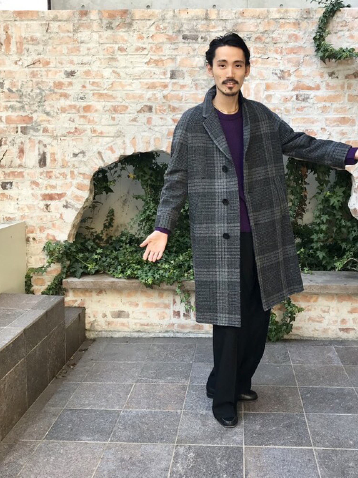【ギフ_包装】 COSEI チェック柄ロングコート アーバンリサーチ ジャケット・アウター