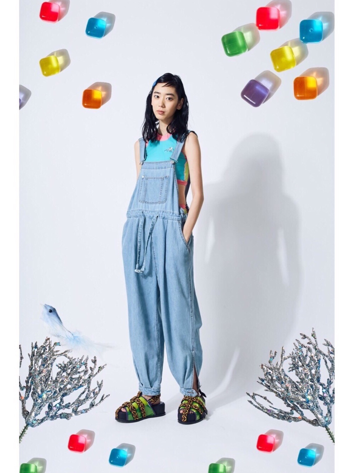 PAMEO POSE デニム オールインワン ワイドパンツ PAMEO POSE（パメオポーズ）の「Denim Big Overall（サロペット