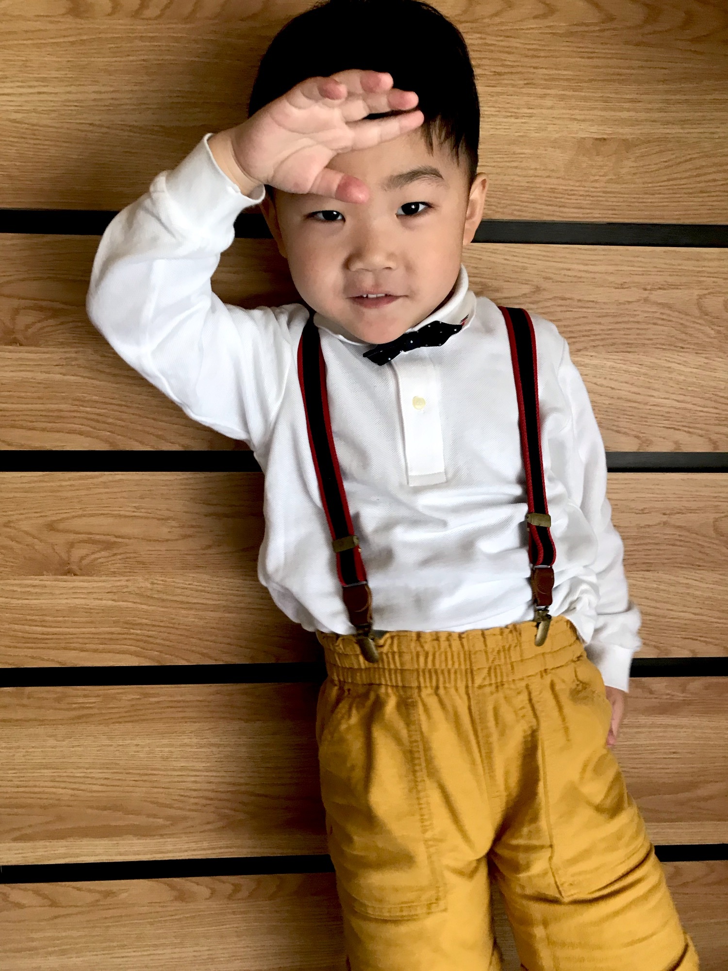 RALPH LAURENのサスペンダーを使ったキッズ人気ファッション