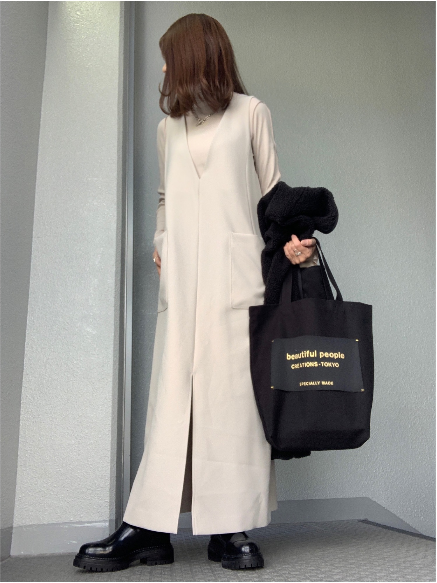 Spick & Span（スピックアンドスパン）の「〇〇〇ダブルクロスVネック 