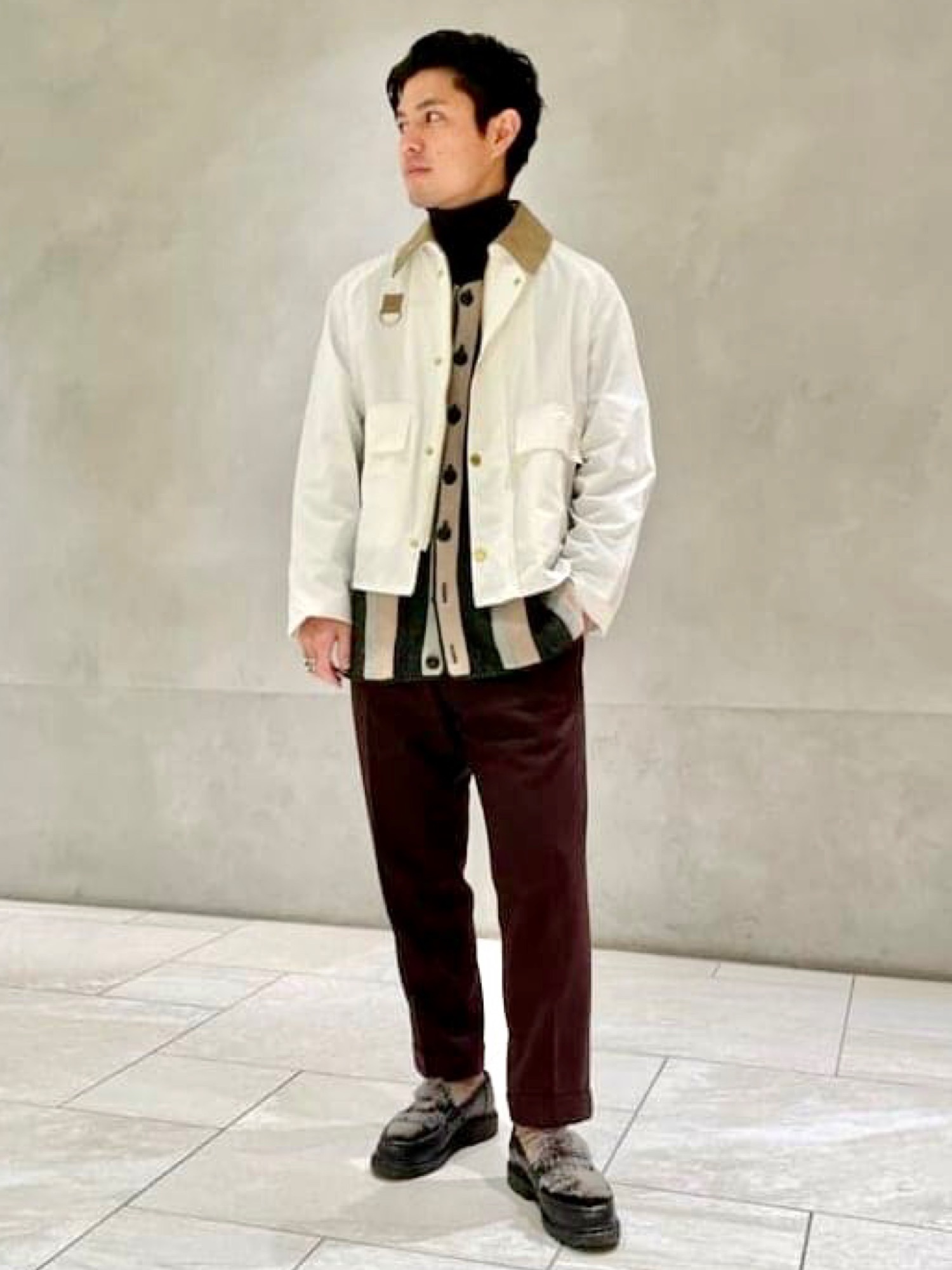 Barbour × BEAMS F / 別注 SL SPEY ピーチスキン ショートブルゾンを