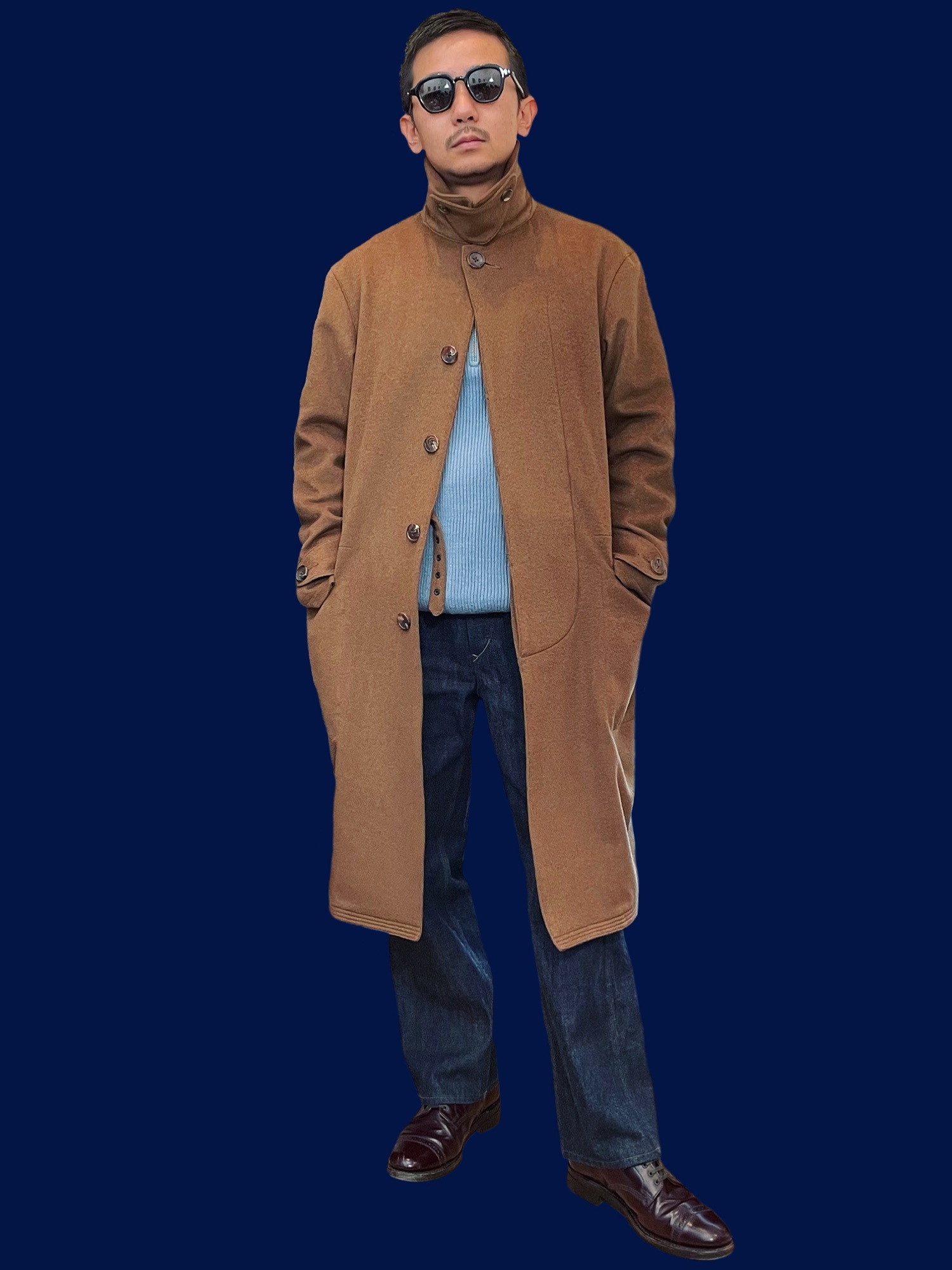 OLD JOE & CO.のステンカラーコートを使ったメンズ人気ファッション