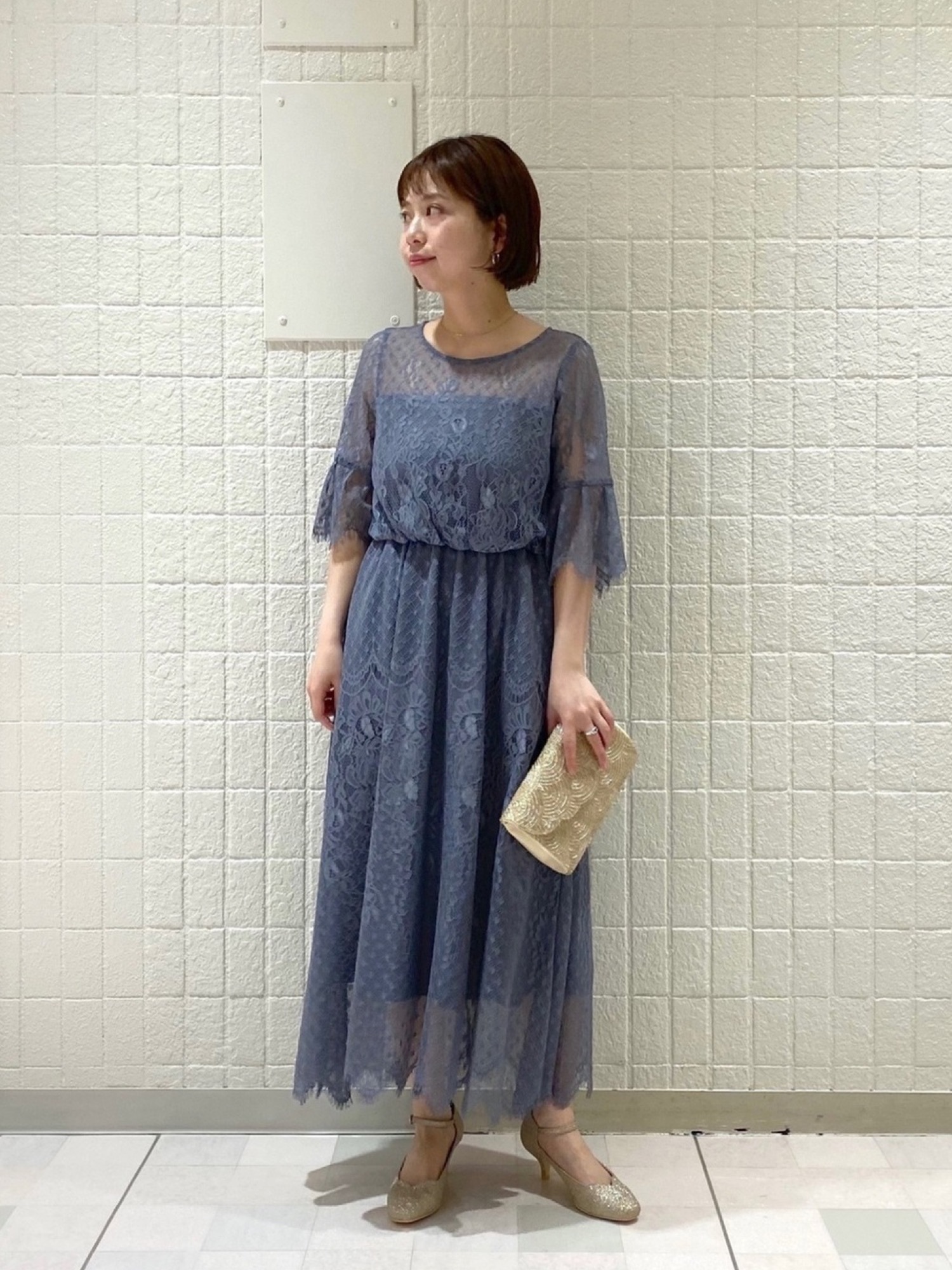 apart by lowrys パネルレースワンピース　ドレス apart by lowrys アパートバイローリーズ フラワー×ドットパネル
