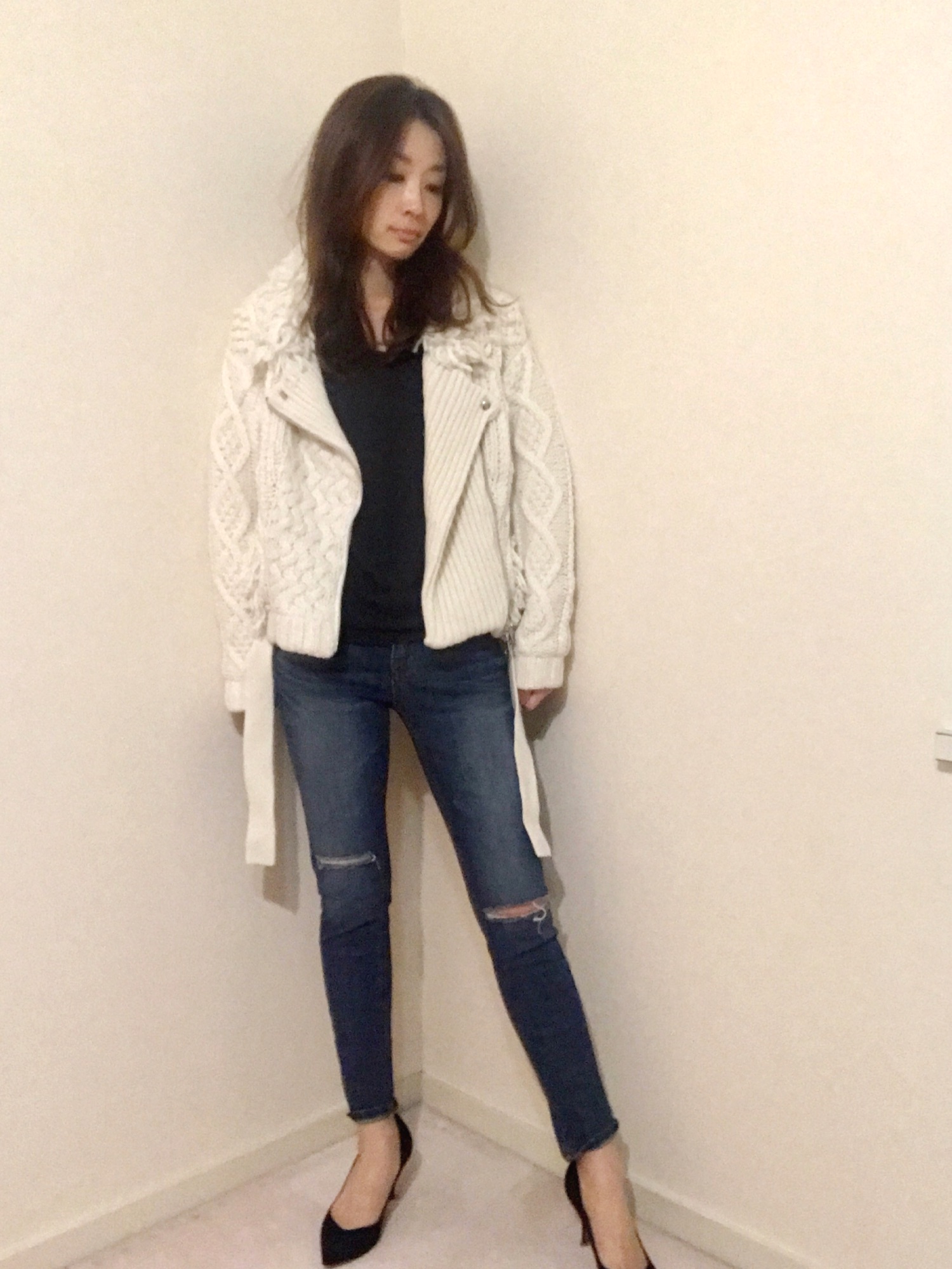 ELENDEEK（エレンディーク）の「ケーブルバードライダースカーディガン