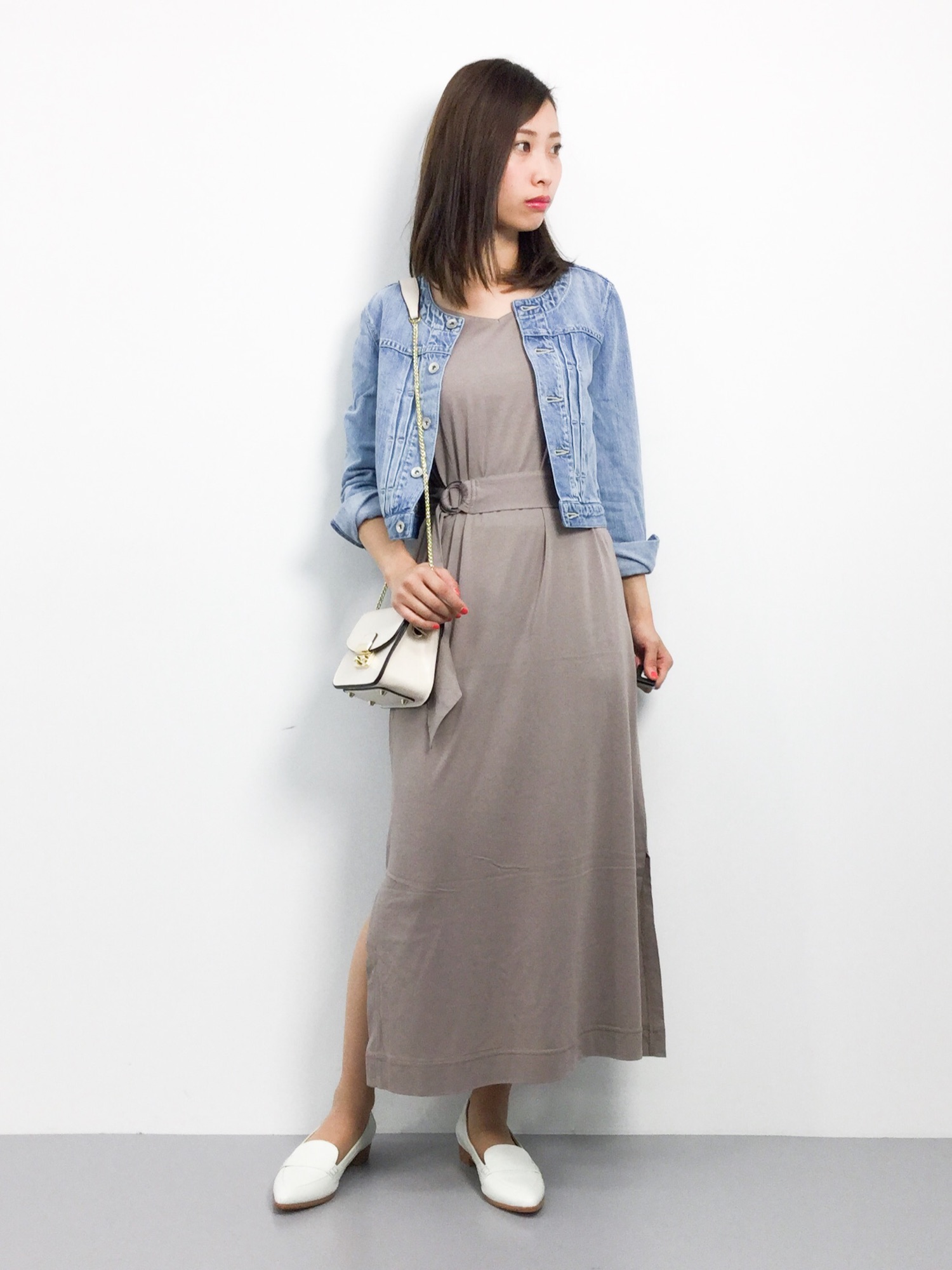 rienda（リエンダ）の「フロントタックノーカラーDENIM JK（ノーカラー