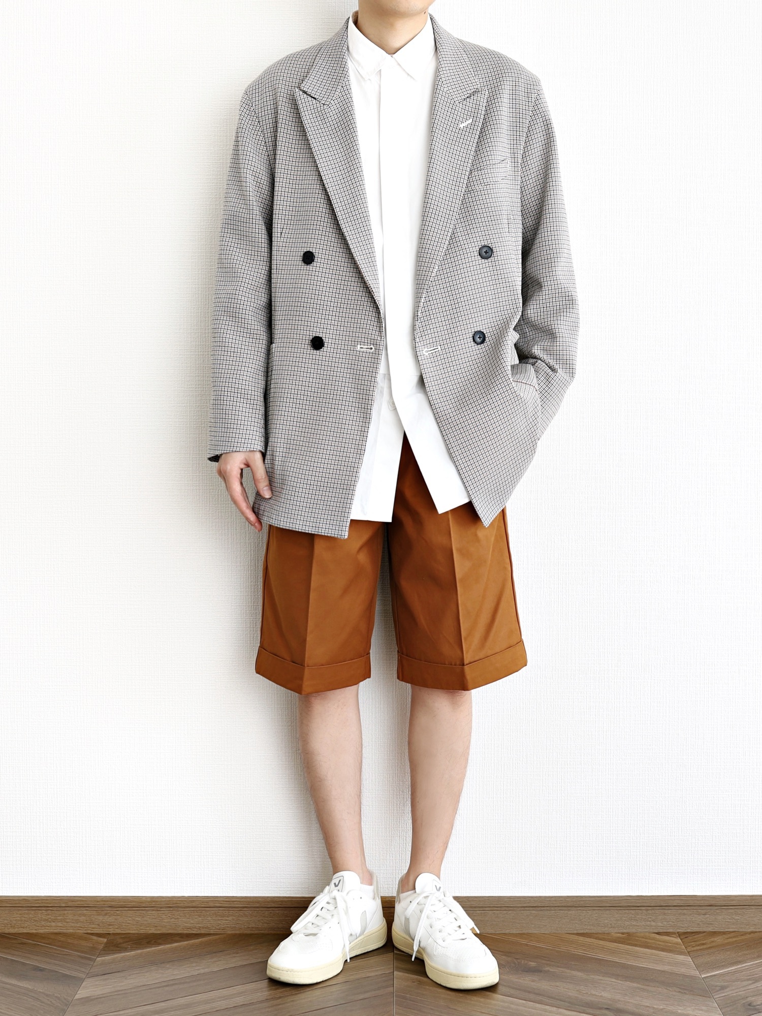ビューティーアンドユース　ガンクラブチェック ダブル 4B ジャコット　XL BEAUTY&YOUTH UNITED ARROWS（ビューティーアンドユース