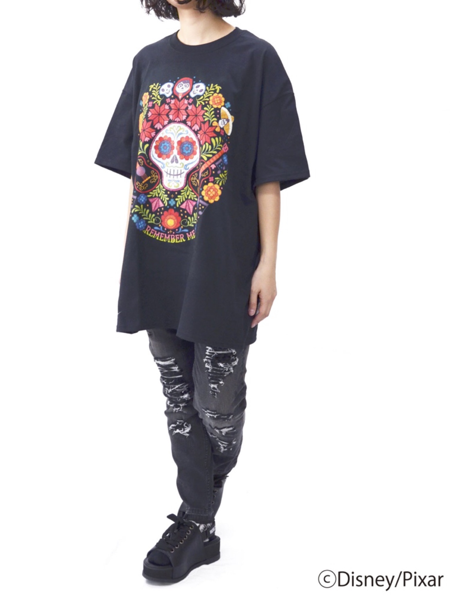 新品★ダンテ 半袖シャツ 刺しゅう ディズニー＆ピクサー リメンバー・ミー ダンテ 半袖シャツ 刺しゅう ブラック ディズニー＆ピクサー『リ
