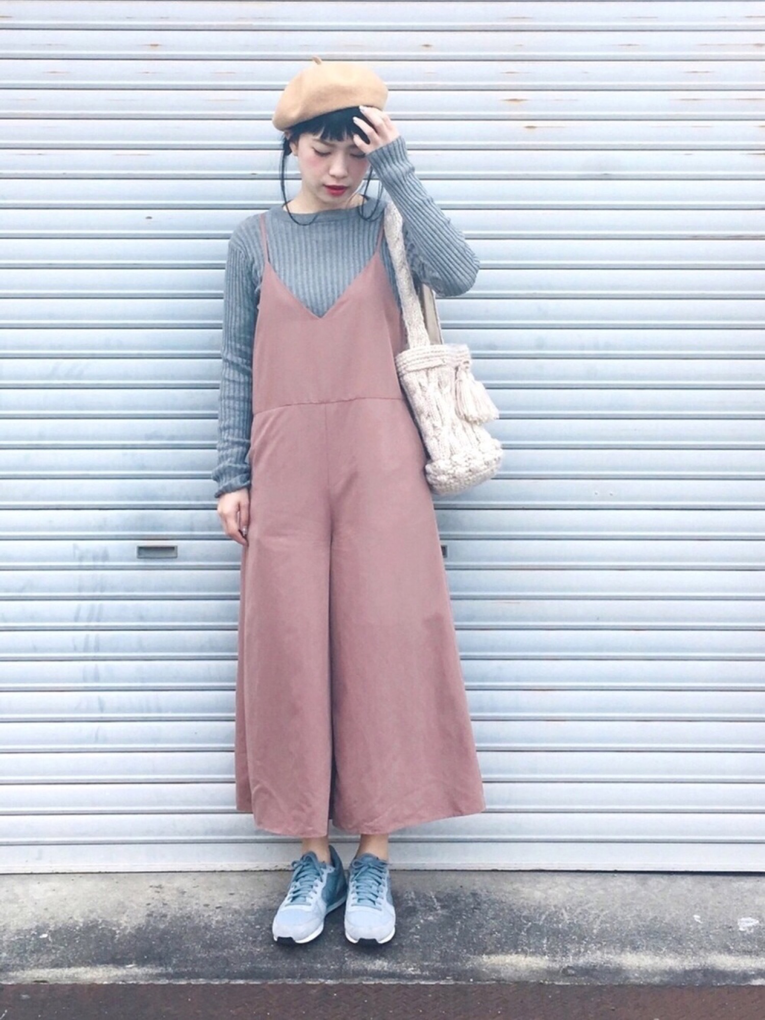 SLOBE IENA（スローブイエナ）の「キャミワイドサロペット×七分袖T