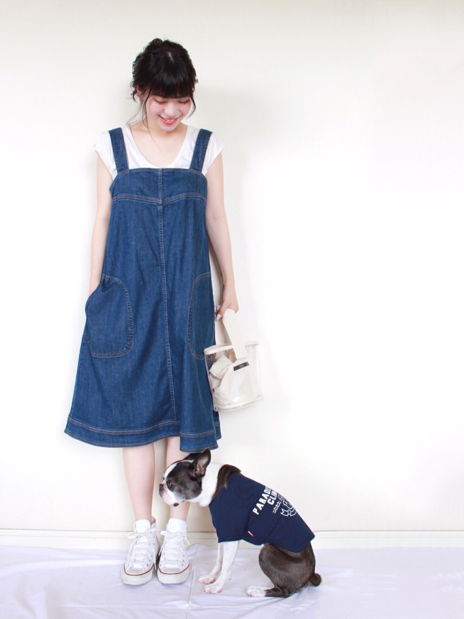 IENA（イエナ）の「デニムトラペーズワンピース◇（ワンピース）」 - WEAR