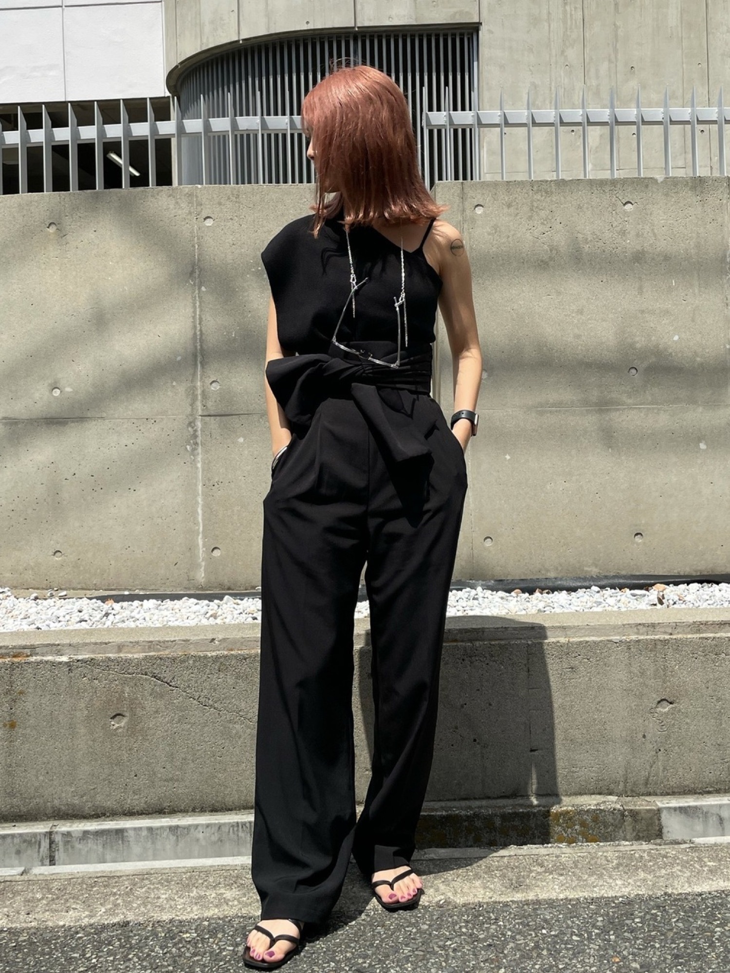 CLANE（クラネ）の「ONE SHOULDER LOOSE KNIT TOPS（ニット/セーター 