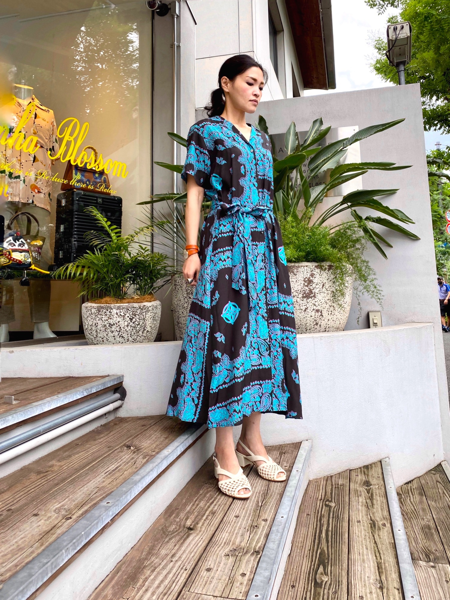 Aloha Blossom 半袖ひざ丈ワンピース size1 20200711220217836.jpg