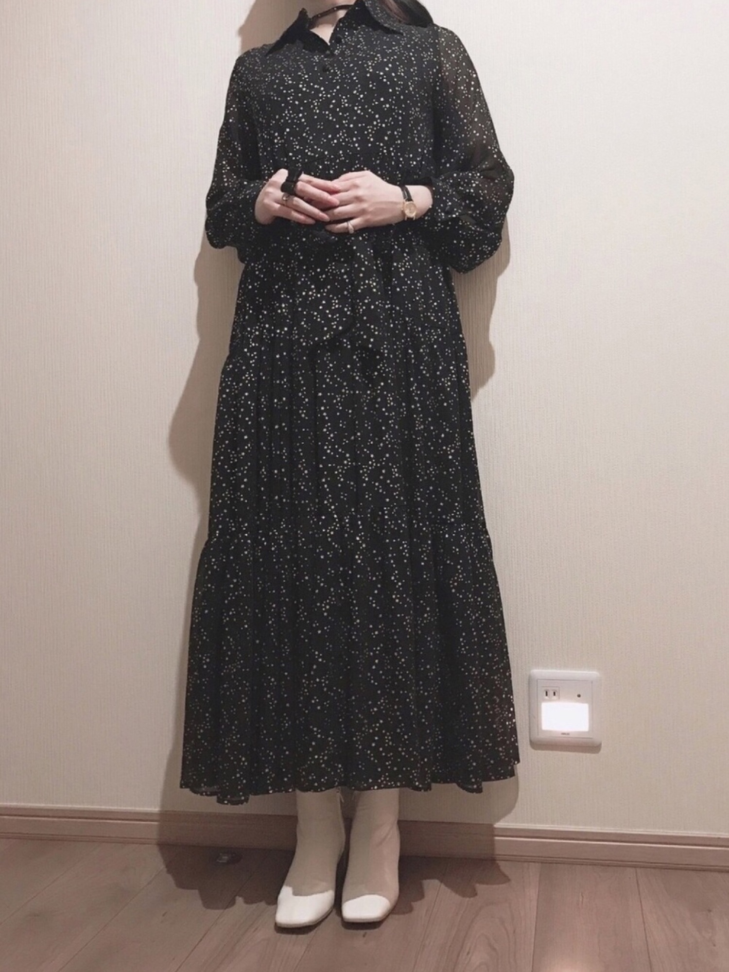 Ameri vintageアメリTWINKLE WIDENING DRESS