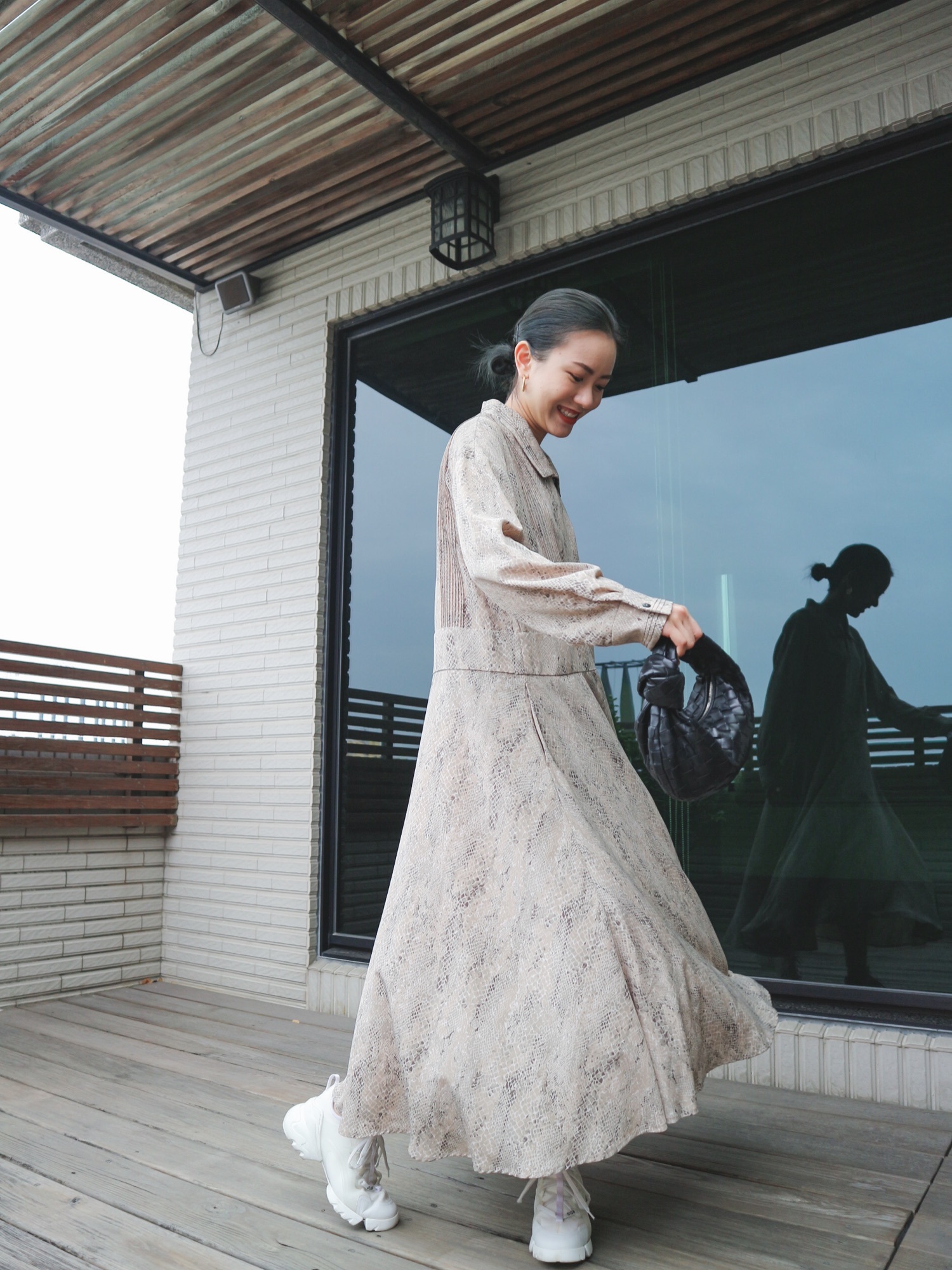 CLANE（クラネ）の「PYTHON OVER SHIRT ONE PIECE（ワンピース）」 - WEAR