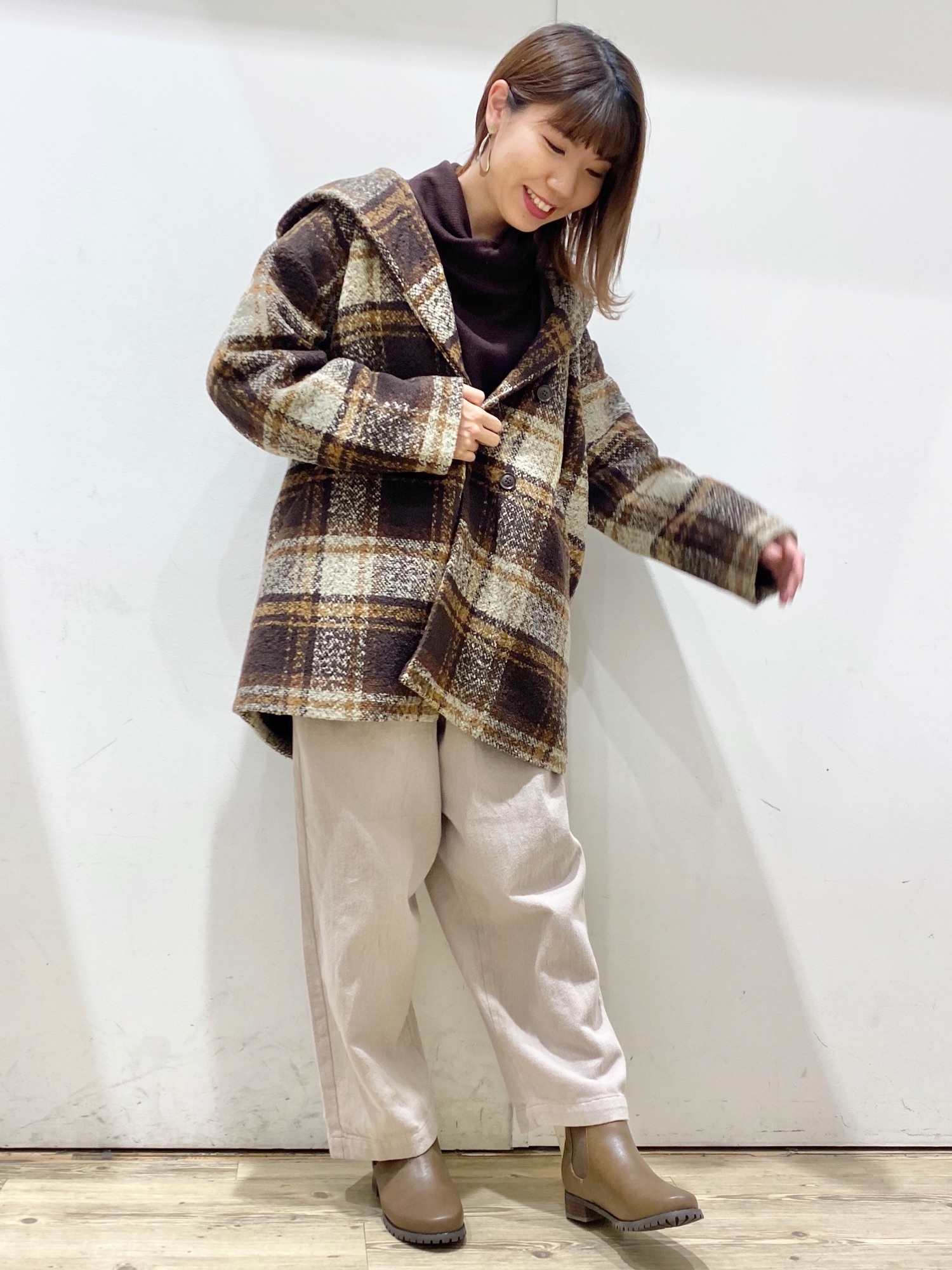 スタジオクリップループシャギーチェックコートグリーン 楽天市場】【SALE／30%OFF】ループシャギーチェックCT studio
