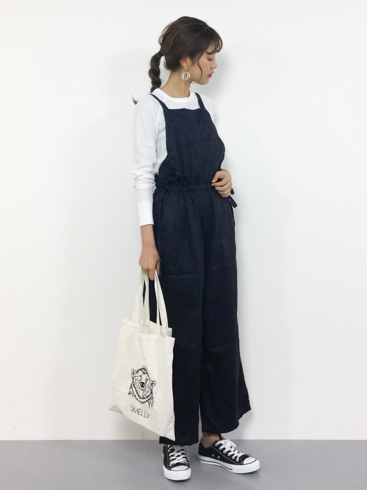 ニコアンド　てぃらプロデュース　ワークチノサロペット　Lサイズ niko and てぃら チノワークサロペット Lサイズ - メルカリ