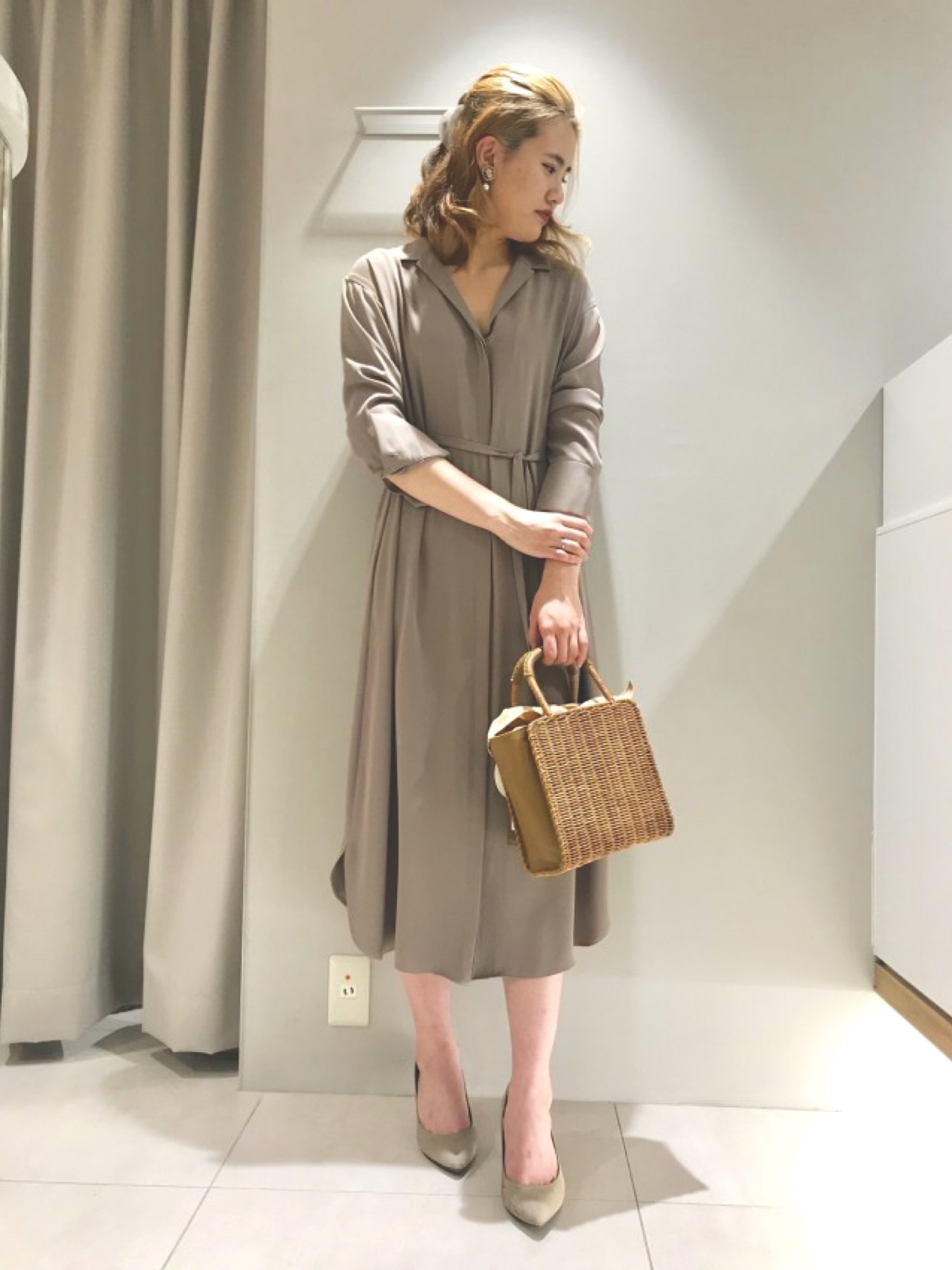 FONCE 細かくっ 【新色追加】開襟シャツワンピース
