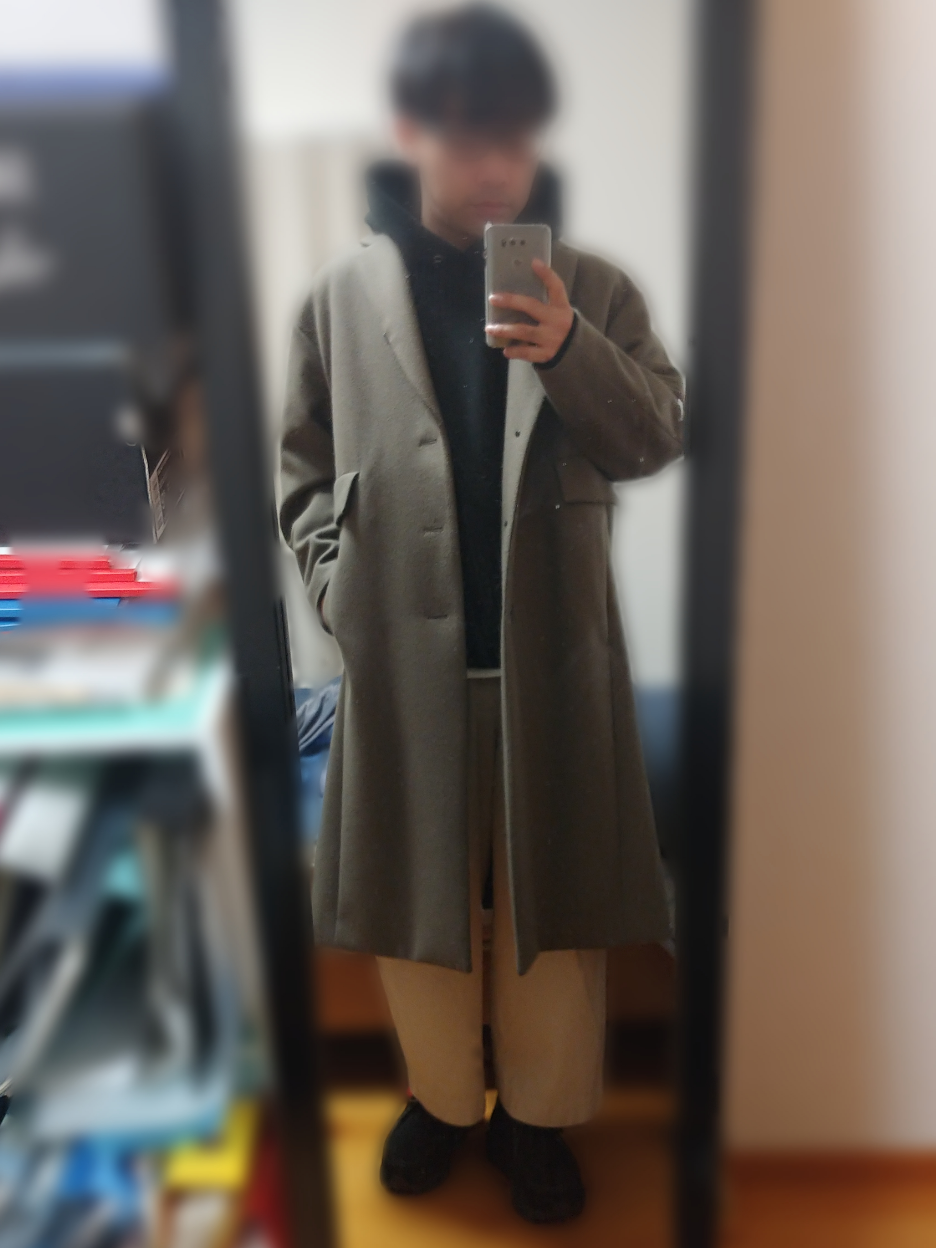 KAZUYUKI KUMAGAI カシミヤ混 平二重メルトン チェスターコート2 カシミヤ混平二重メルトン スタンドカラーコート - KAZUYUKI