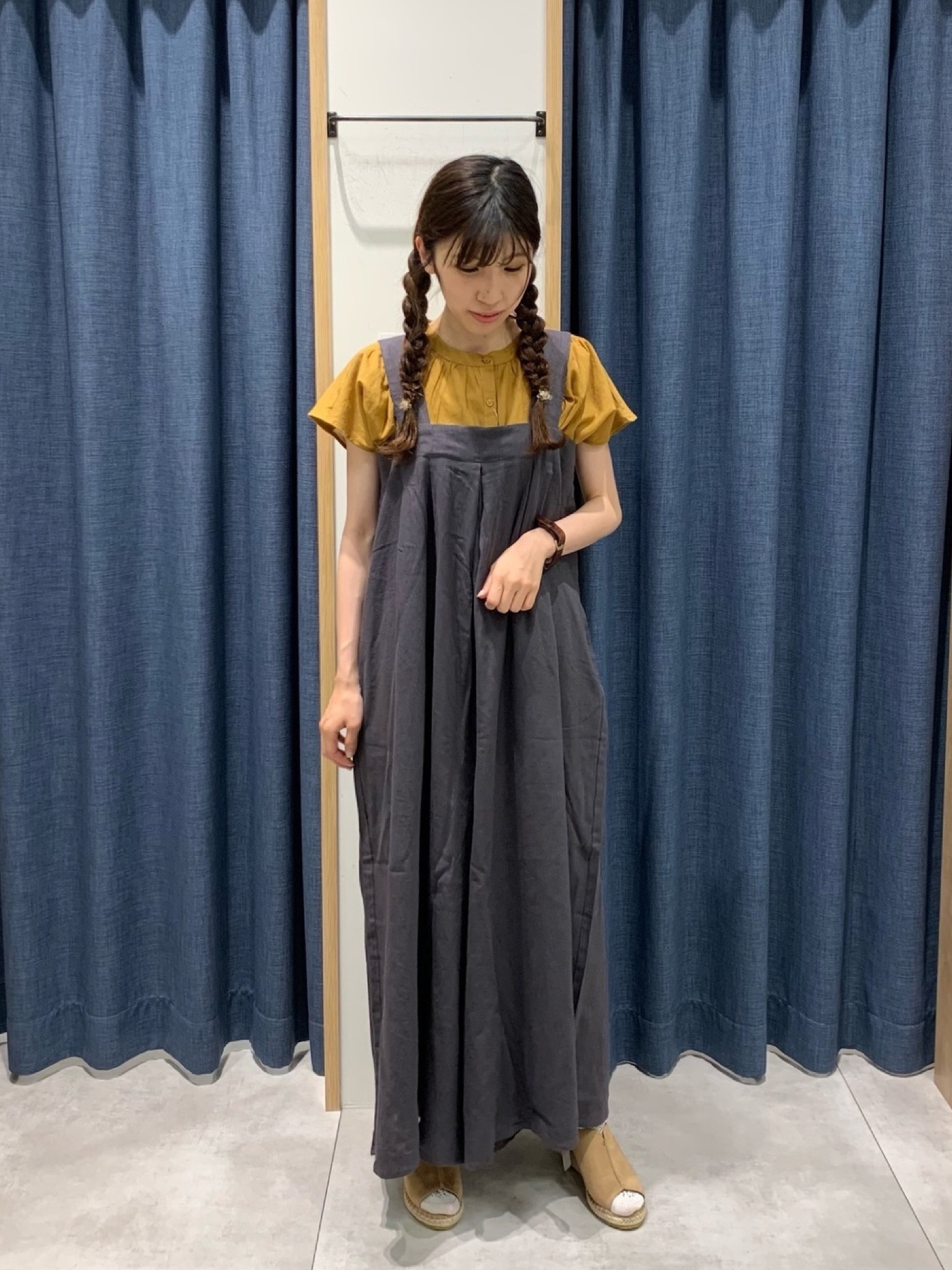 emu様 サロペット 38ブルー Samansa Mos2 blue（サマンサモスモスブルー）の「ECO DENIM