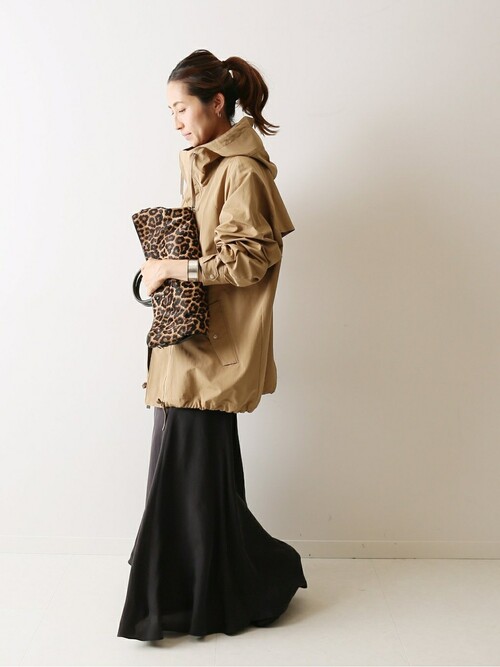 フレームワーク　マウンテンパーカー　C/PEフードミドルブルゾン　カーキ 美品△FRAMeWORK フレームワーク//C/PEフードミドルブルゾン