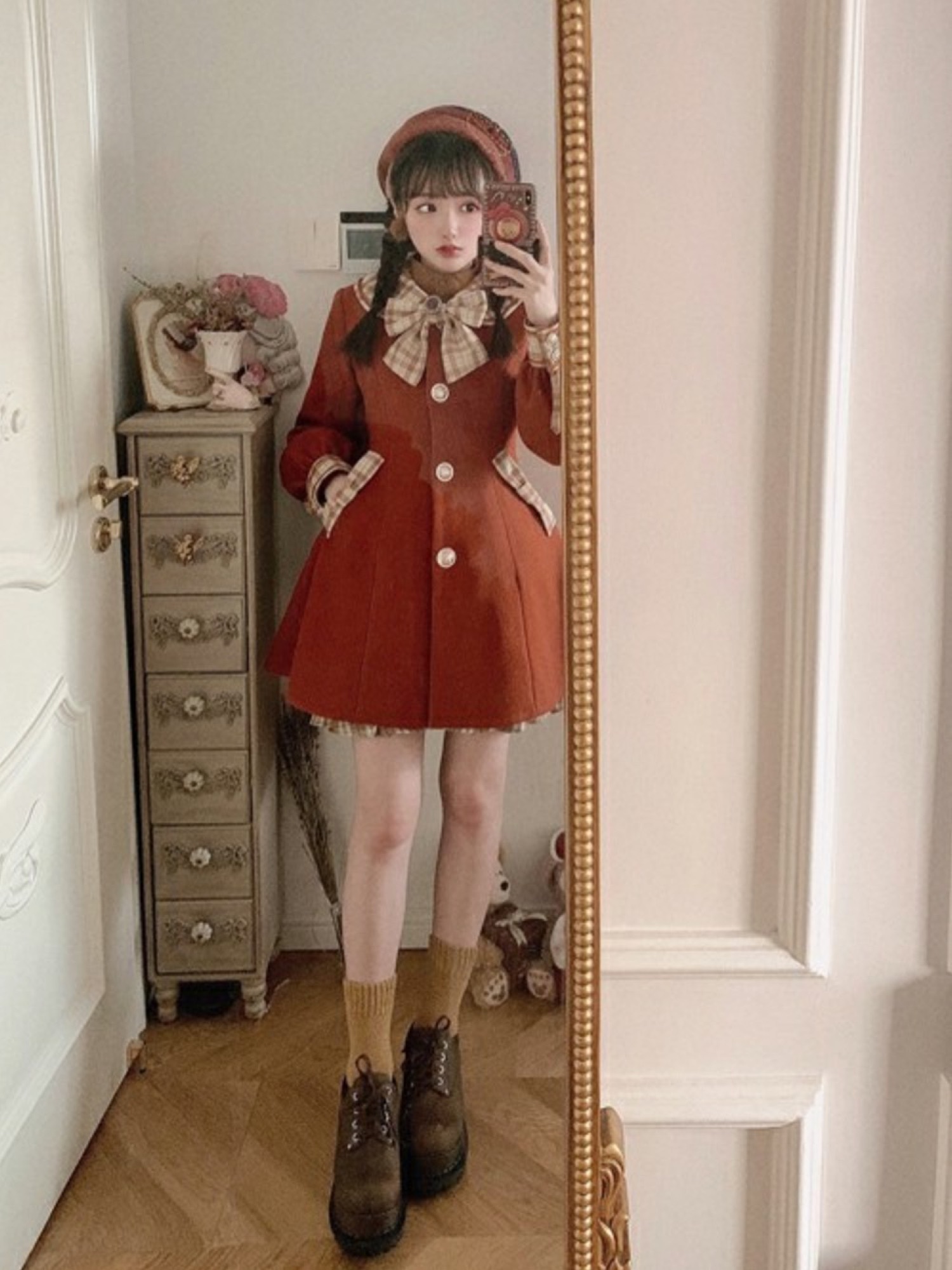 Bobon21（ボボンニジュウイチ）の「チェック柄ドーリーワンピース