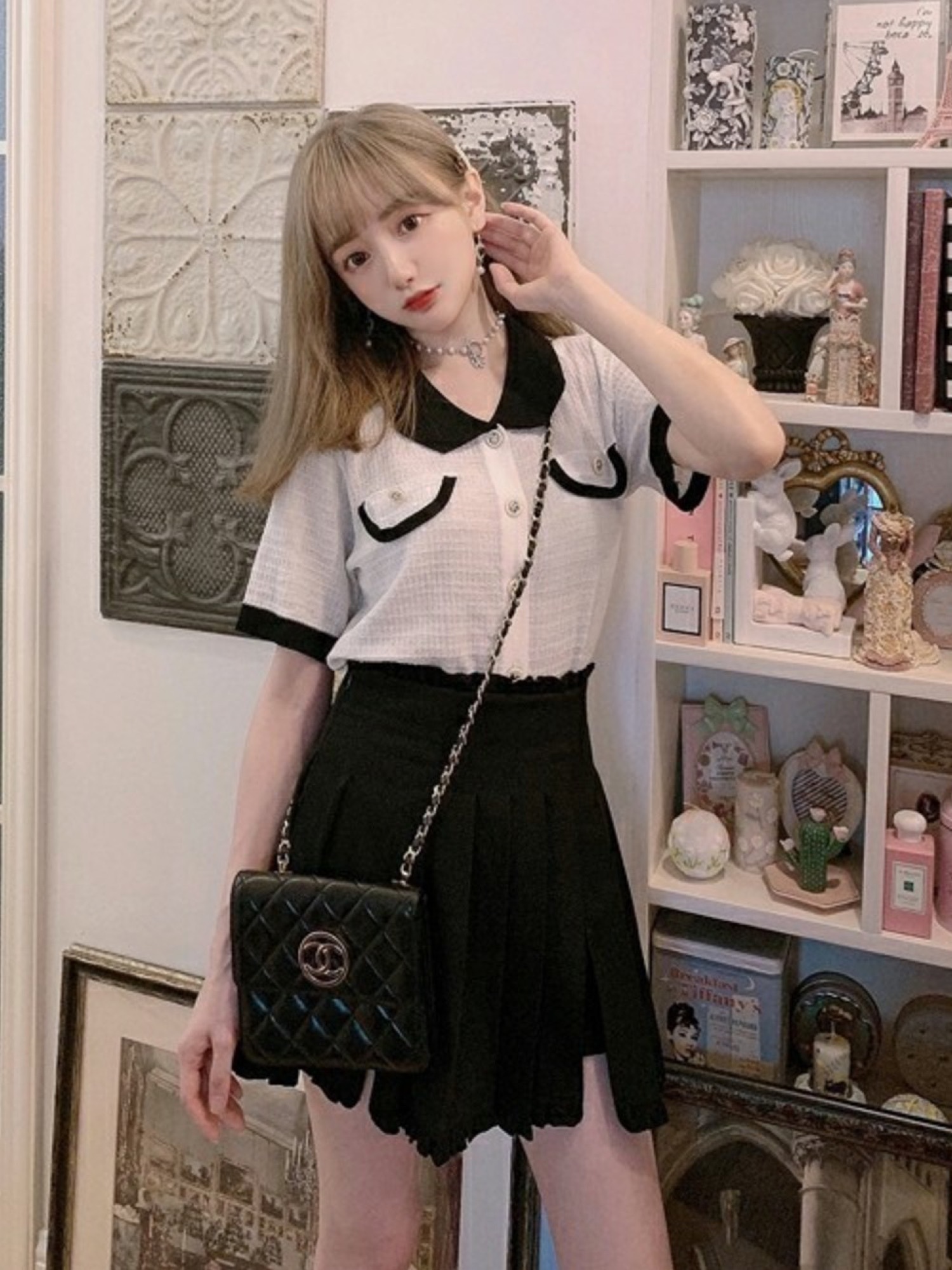 Bobon21（ボボンニジュウイチ）の「ミニ丈スリット入りプリーツ