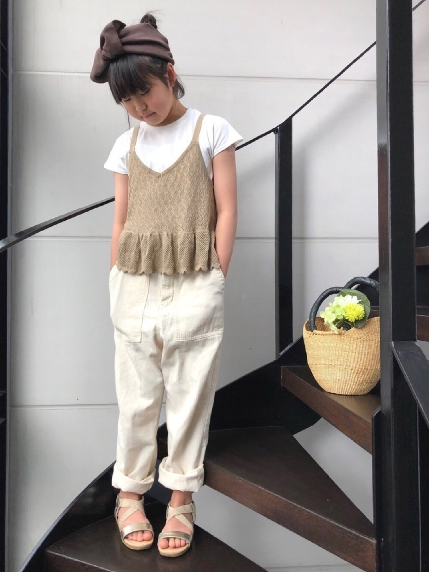 GO TO HOLLYWOOD 150 ヘリンボーンレーシーアーミーサロペット GO TO HOLLYWOOD（ゴートゥーハリウッド）の「ヘリンボン