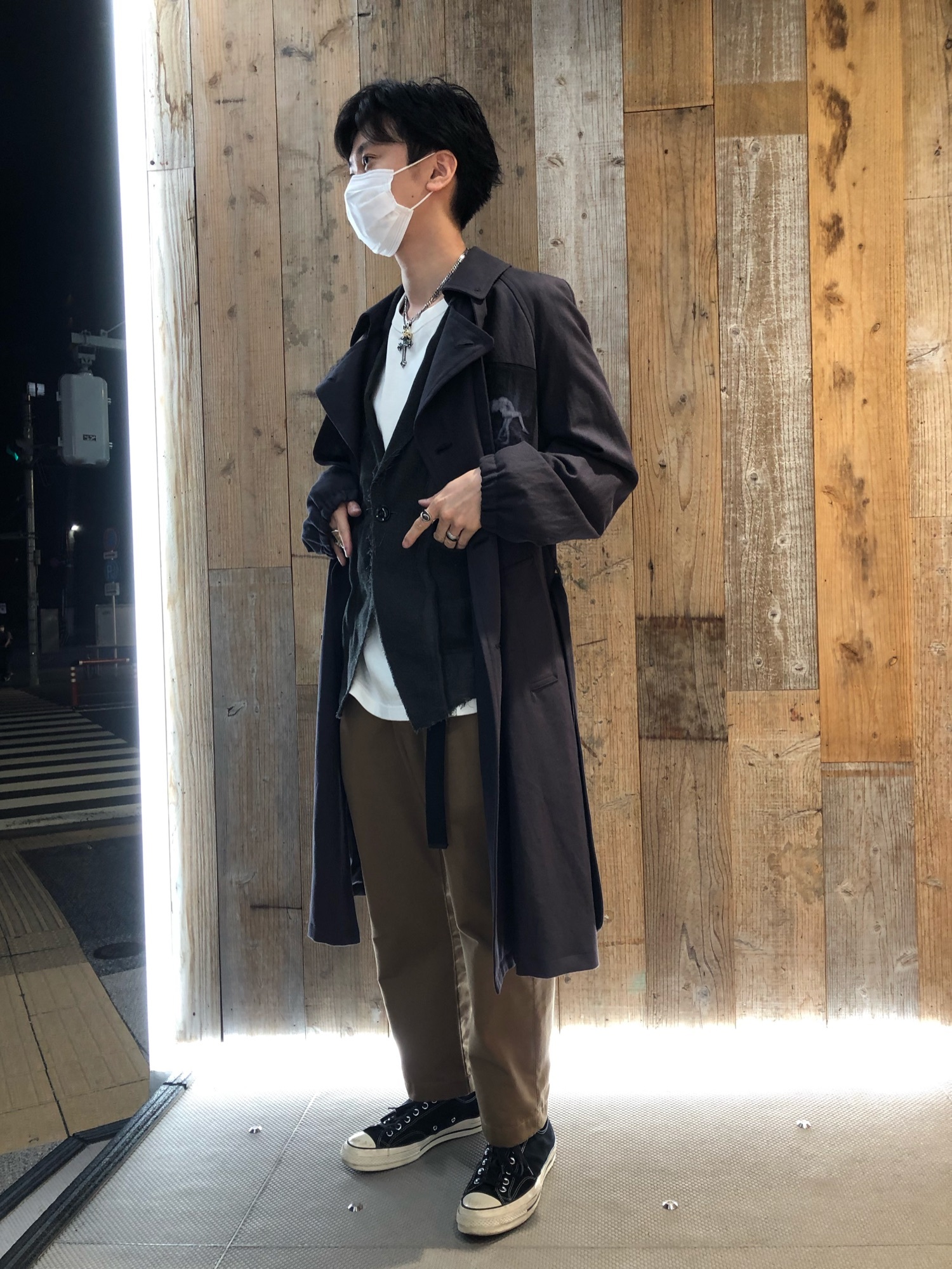 azuma. Pentagram Trench Coat 黒 アヴァンギャルド 20200524195124333.jpg