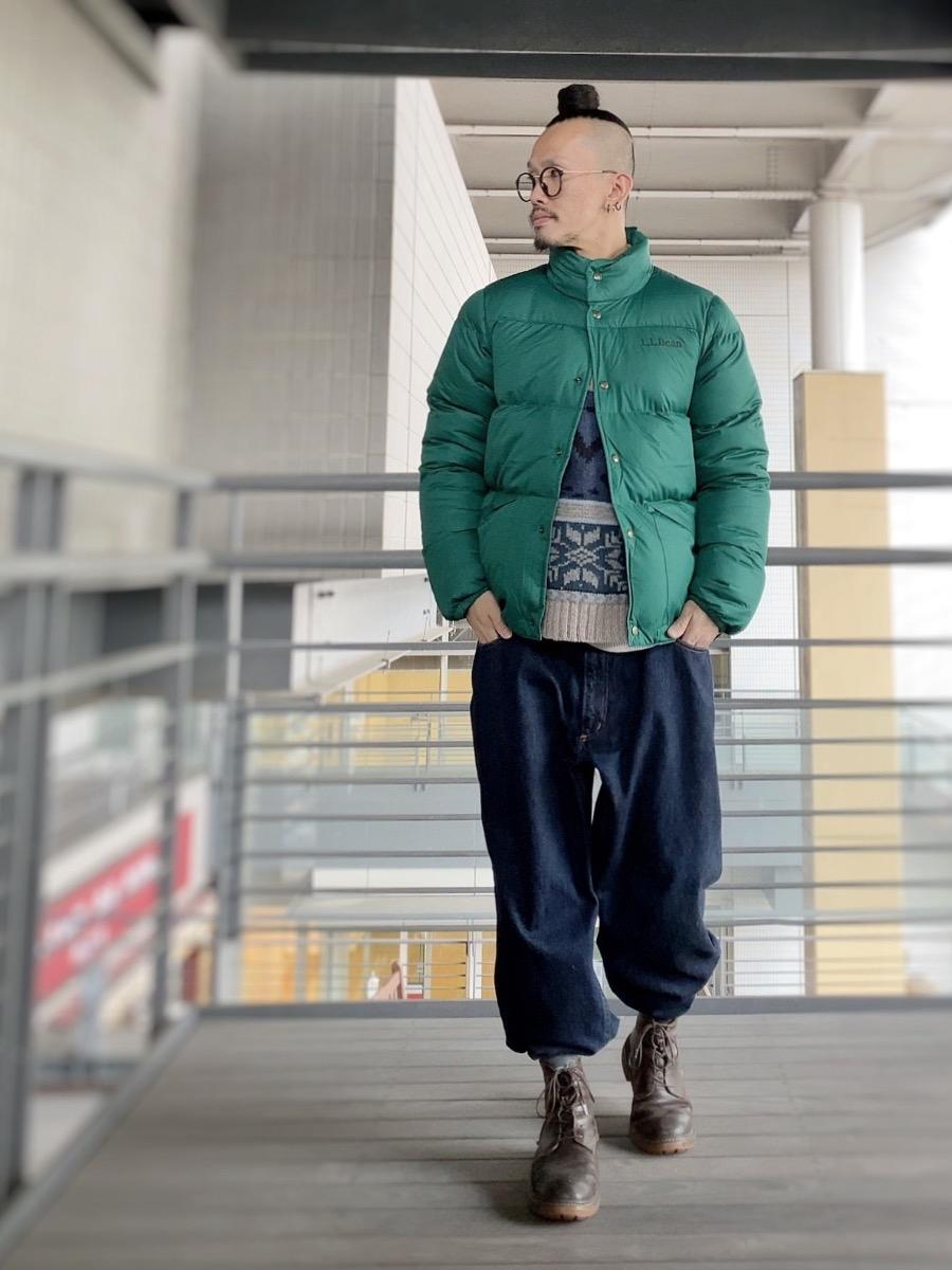 エルエルビーン L.L.Bean ダウンベスト リバーシブル カーキ