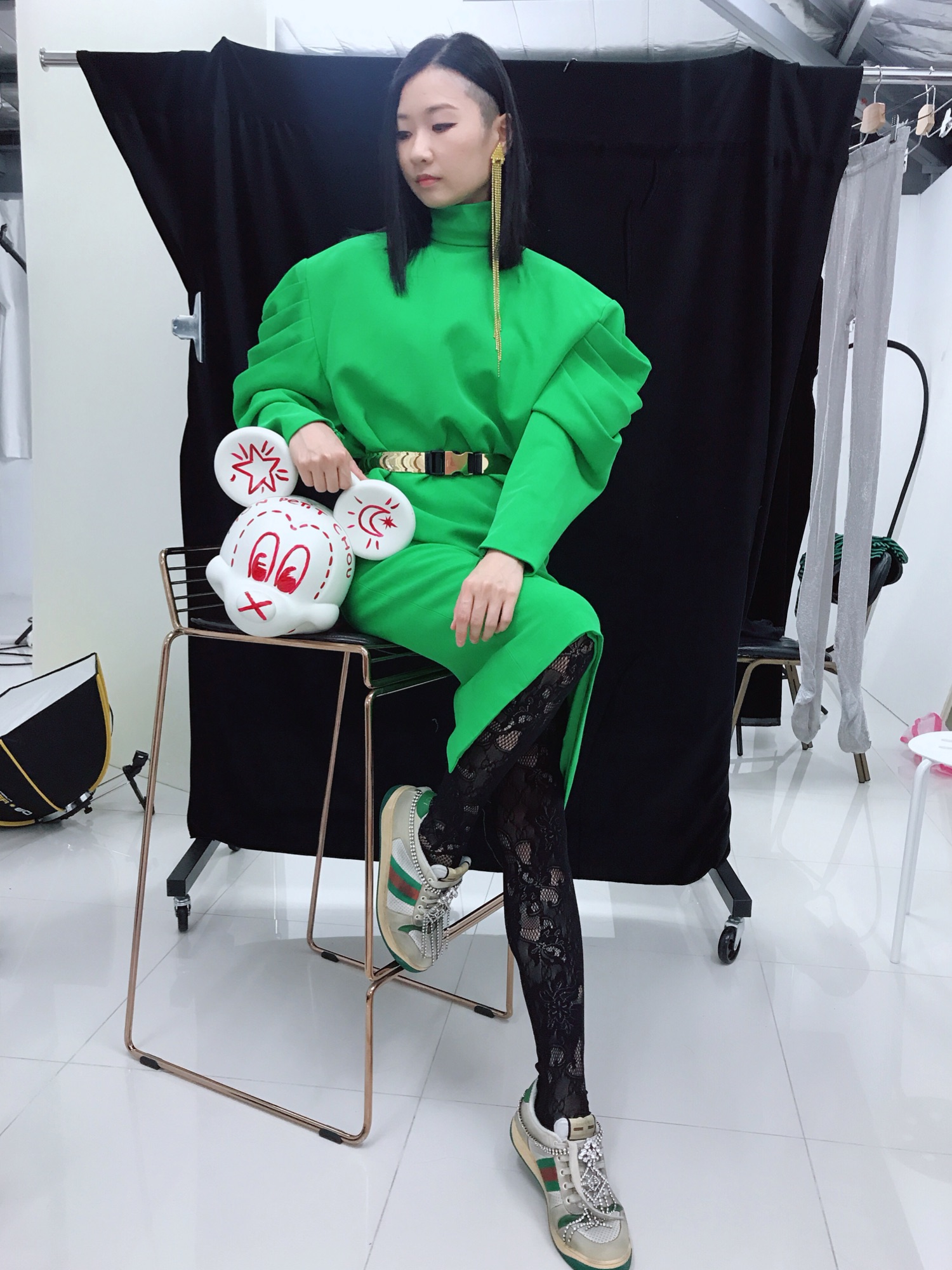 新品未使用タグ付き★GUCCI　ワンピース　グリーン GUCCI グッチ 新品タグ付き未使用ワンピースGG柄 - メルカリ