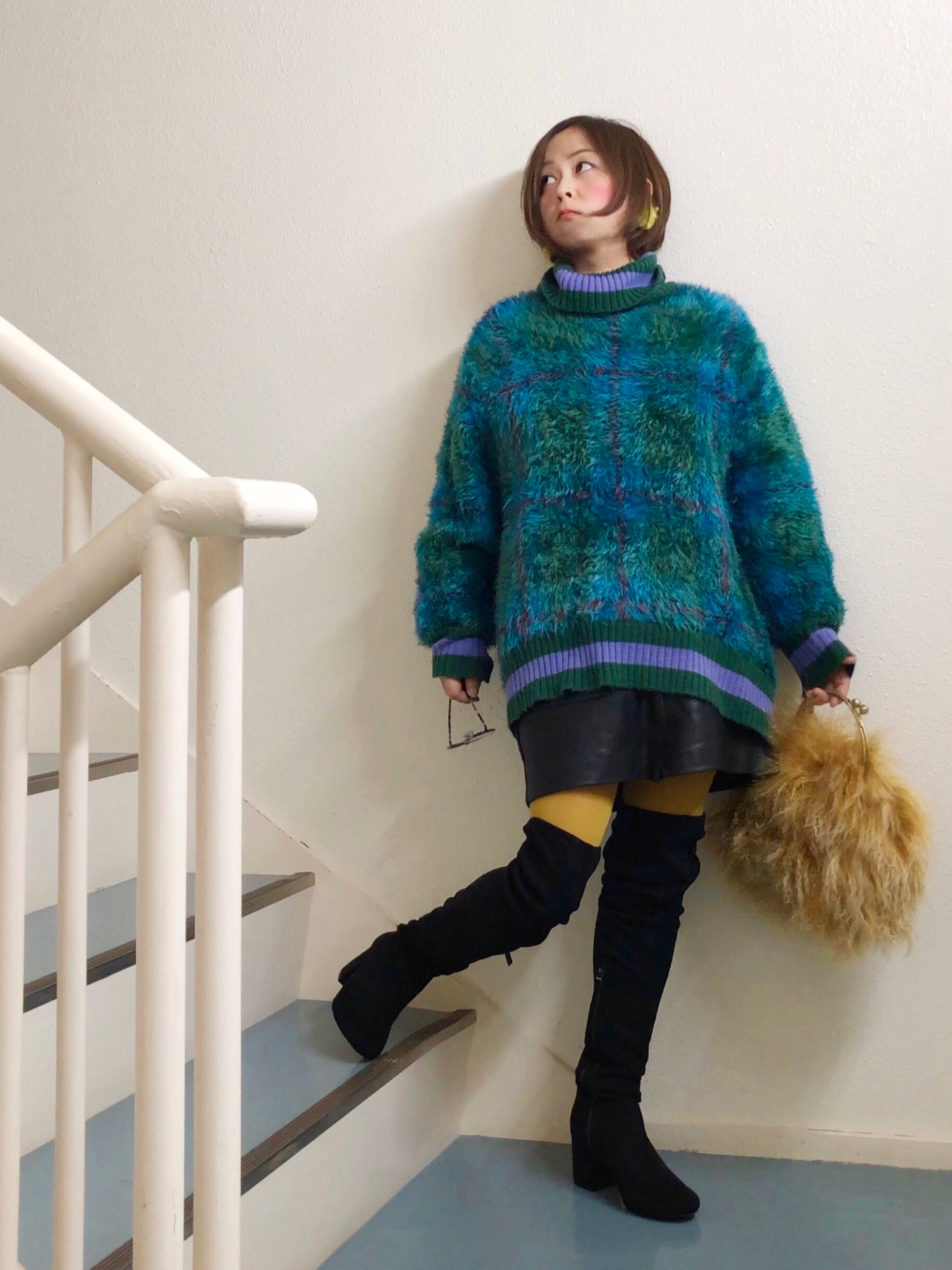 jouetie（ジュエティ）の「フェザーヤーンチェックプルオーバー