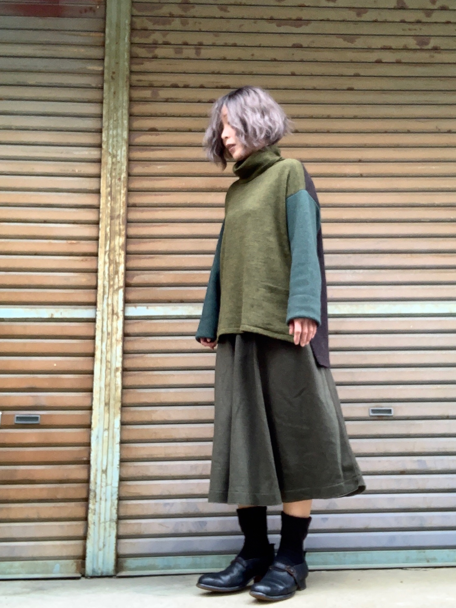 美品 定価53900円 フォーティファイブアール 45R 45rpm アルルとフロートのミックスオフタートルネックセーター 0 茶系【2400014450330】 20200223002750357.jpg