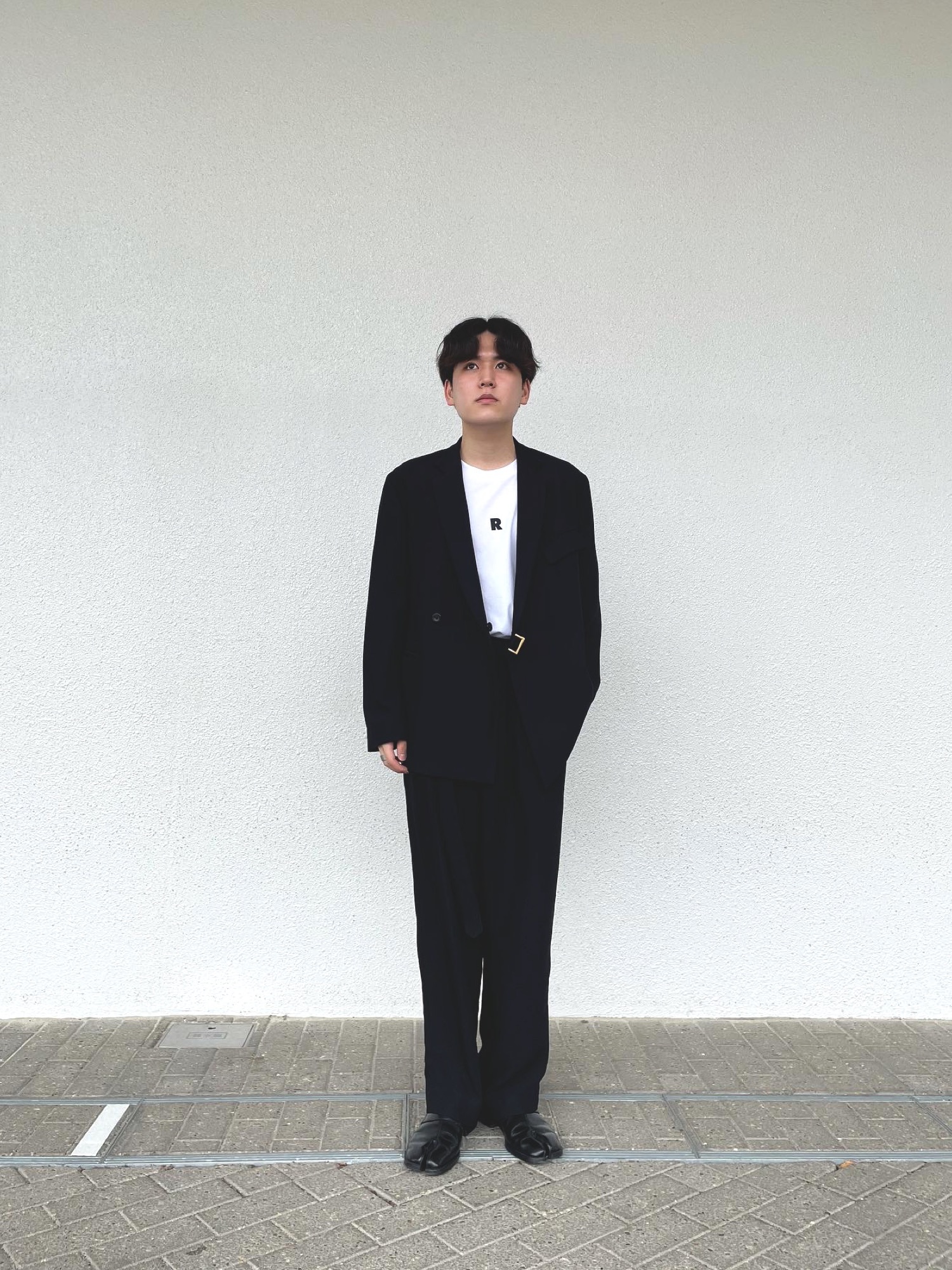 CULLNI ブラック 半袖 タイロッケン　テーラードジャケット　20ss CULLNI（クルニ）の「2020春夏 タイロッケンテーラード