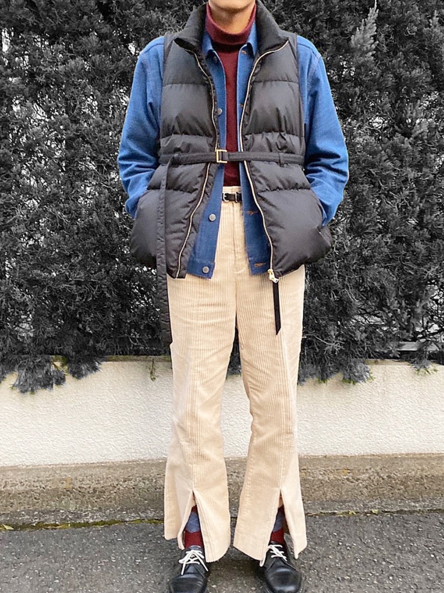 cullni クルニ ダウンベスト STUDIOUS別注 NOSLEEVE STRIPE JACKET（ベスト）｜CULLNI