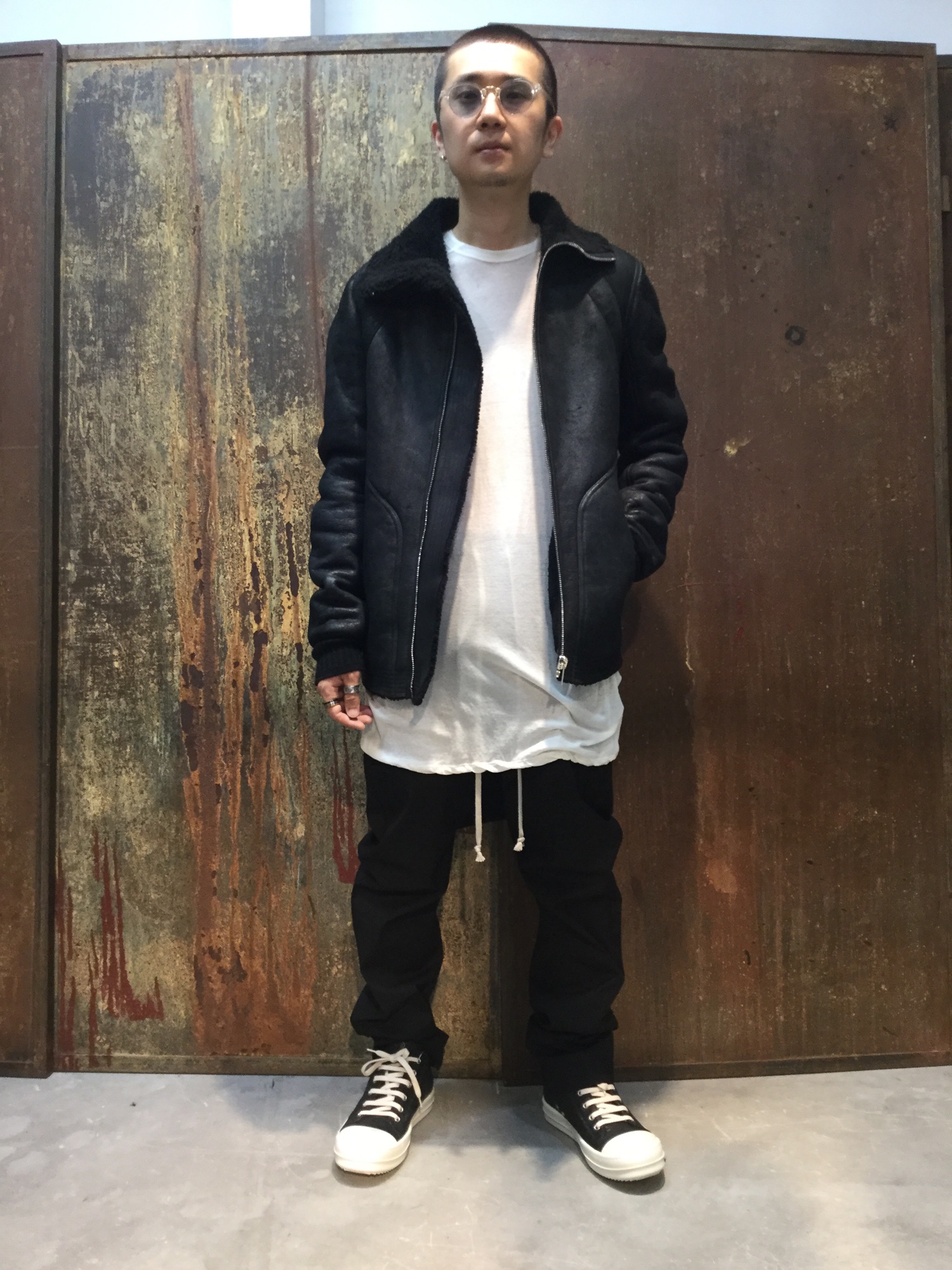 Rick Owens/ムートンコート Rick Owensのムートンコートを使った人気ファッションコーディネート