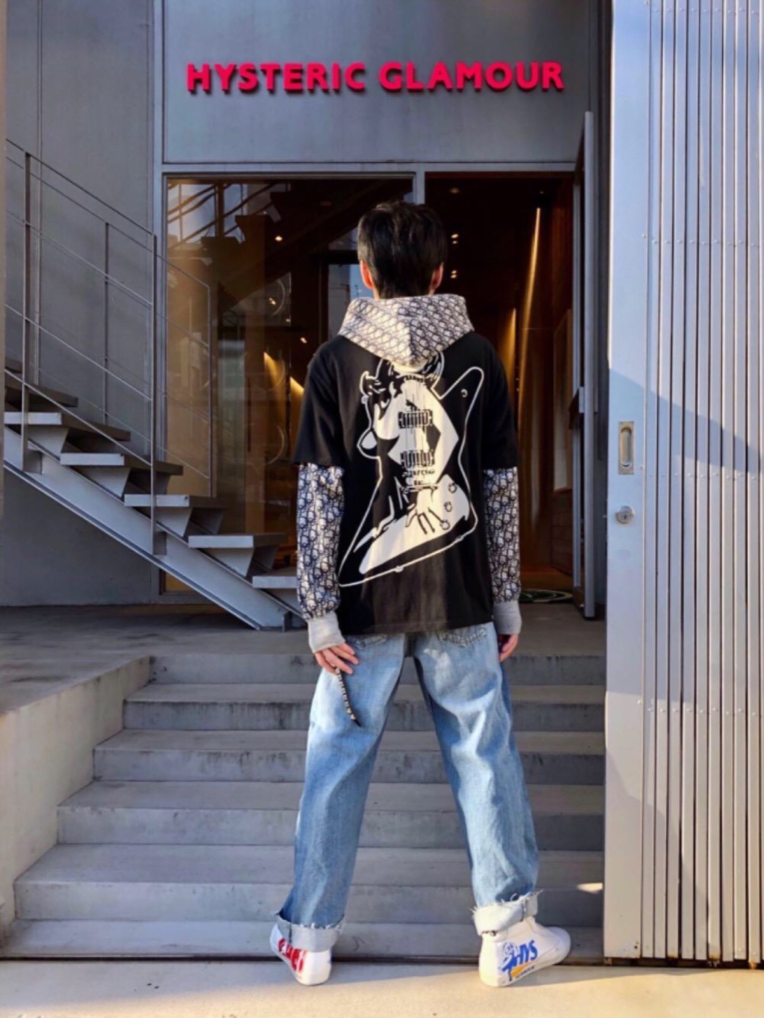 HYSTERIC GLAMOUR GUITAR GIRL T デニム風 美品 HYSTERIC GLAMOUR HYSTERIC GLAMOUR GUITAR GIRL T デニム風 美品 HYSTERIC GLAMOUR